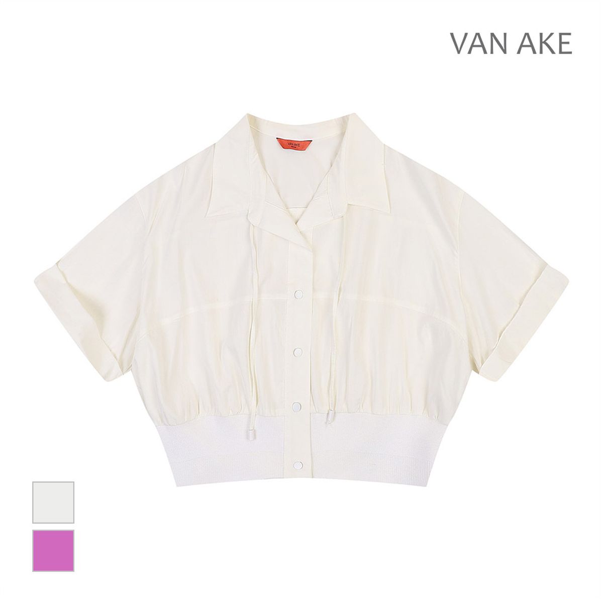 반에이크(VANAKE) 시보리 블루종 블라우스_VB38BLUD02Z
