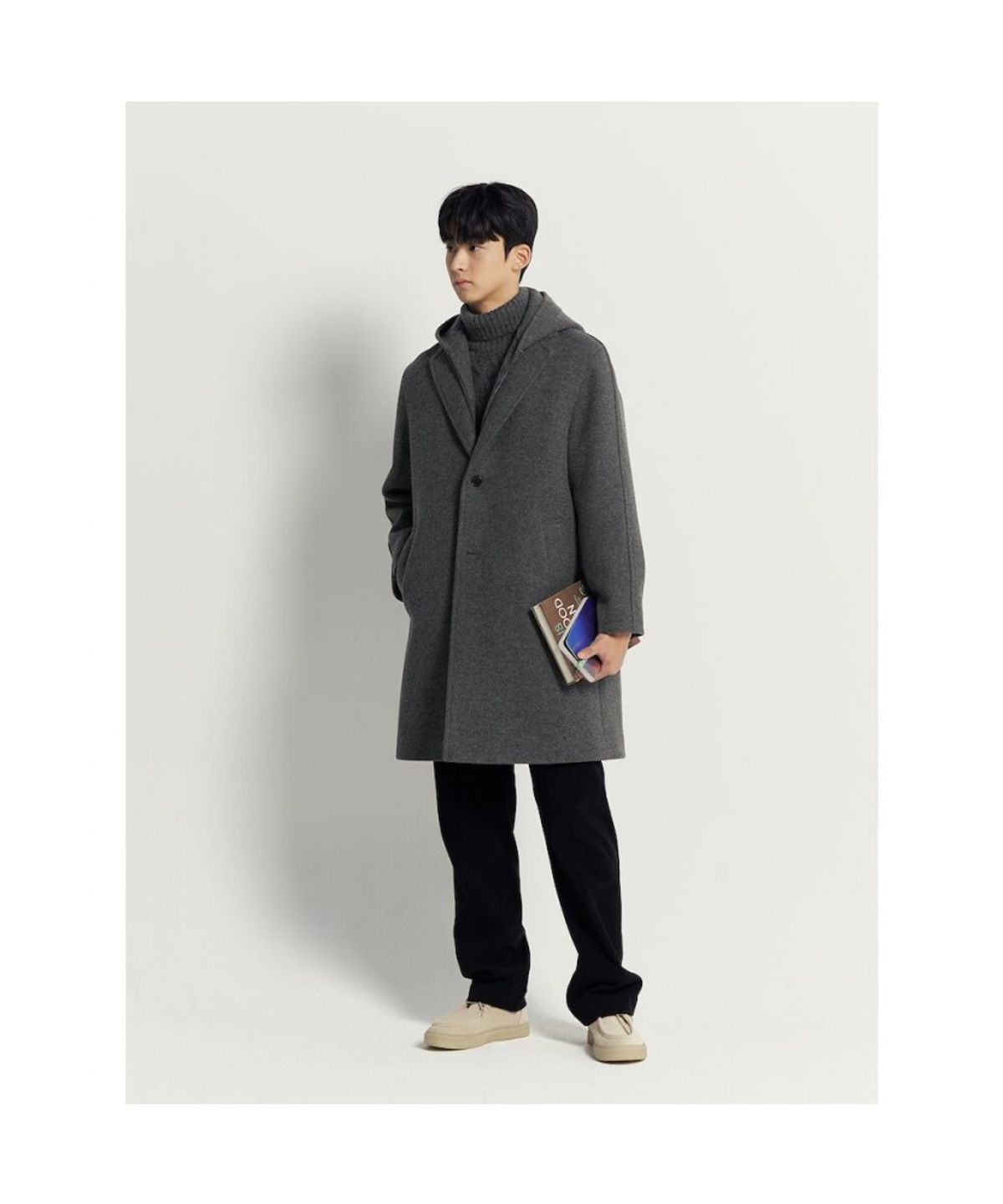 빈폴 멘(BEANPOLE MEN) 울 후드 코트  애쉬