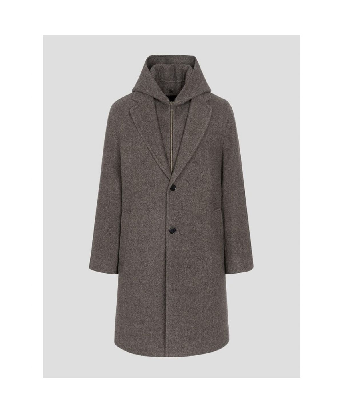빈폴 멘(BEANPOLE MEN) 울 후드 코트  브라운