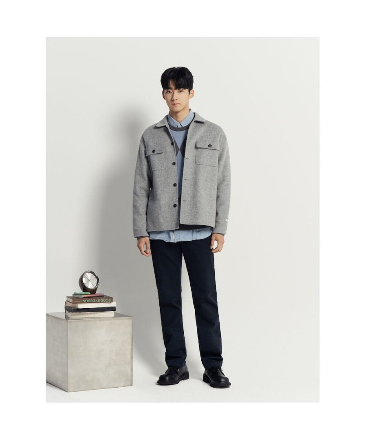 빈폴 멘(BEANPOLE MEN) 핸드메이드 아우터형 셔츠  그레이