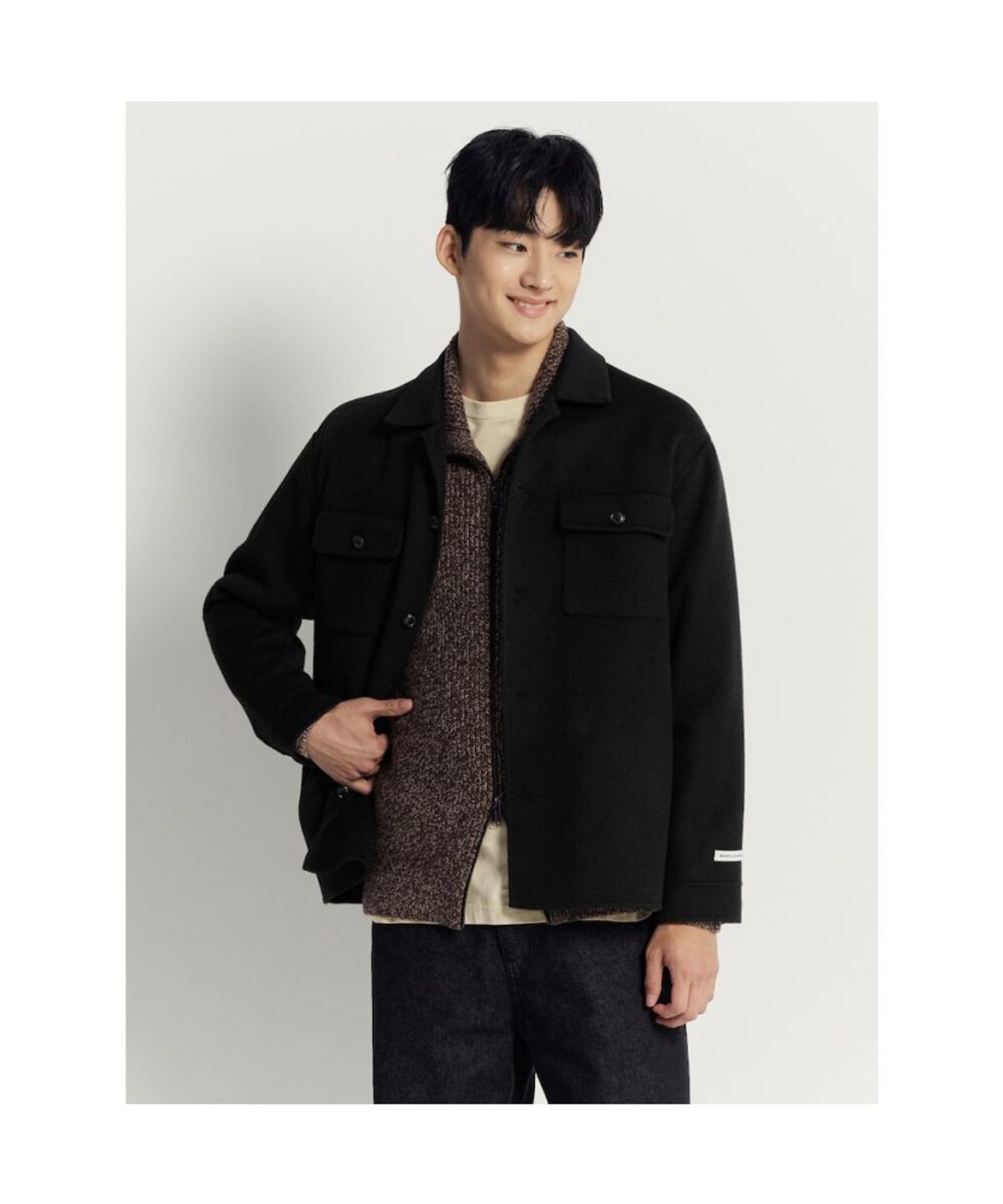빈폴 멘(BEANPOLE MEN) 핸드메이드 아우터형 셔츠  블랙