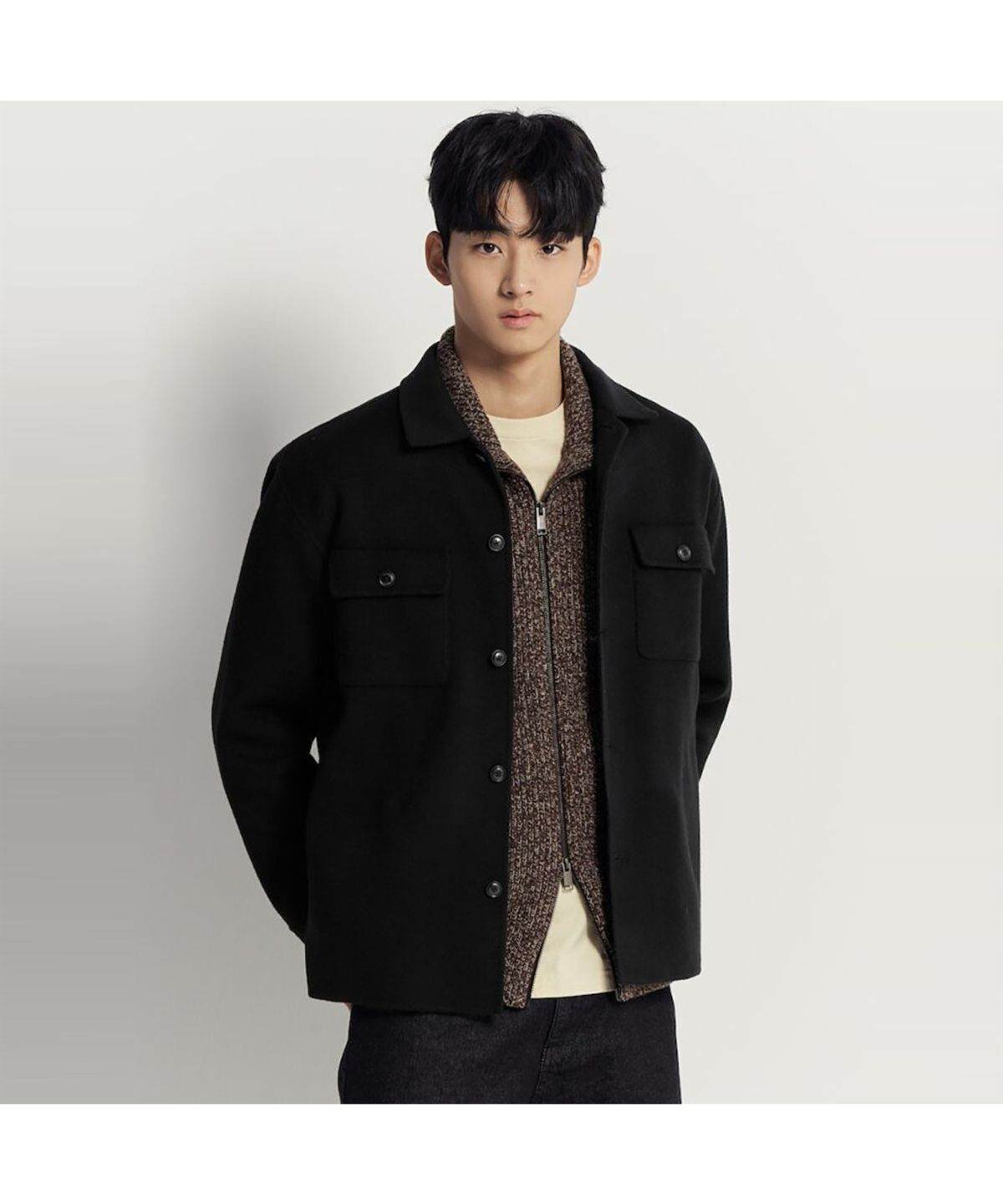 빈폴 멘(BEANPOLE MEN) 핸드메이드 아우터형 셔츠  블랙