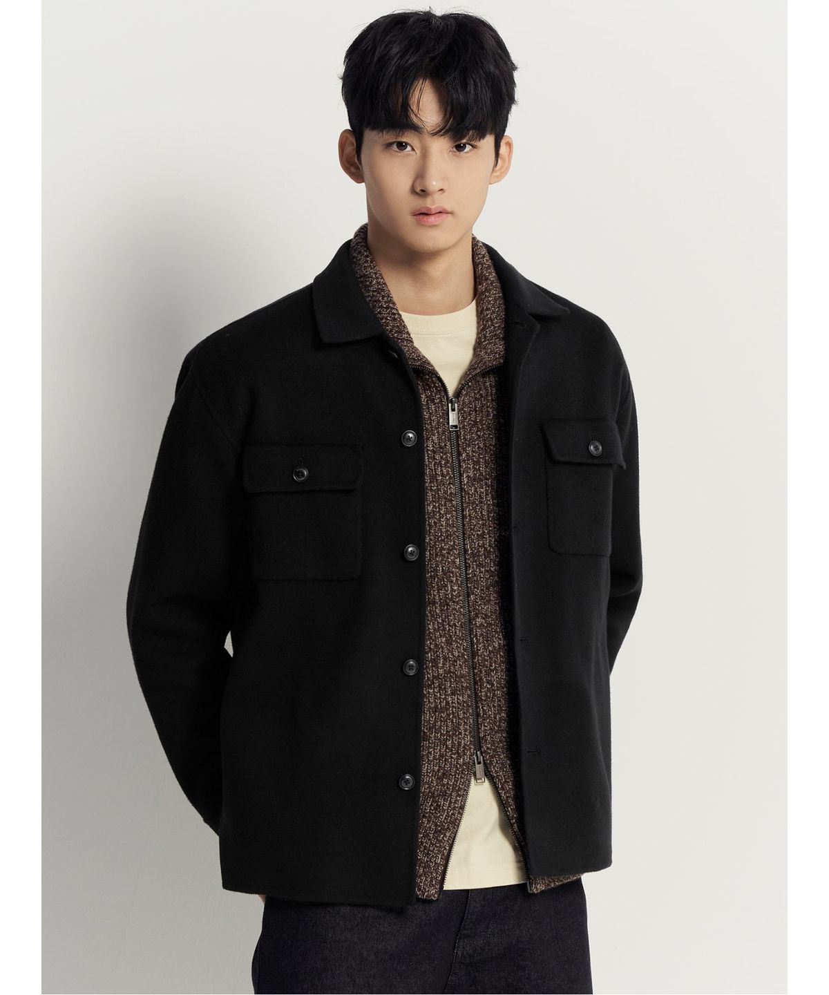 빈폴 멘(BEANPOLE MEN) 핸드메이드 아우터형 셔츠  블랙