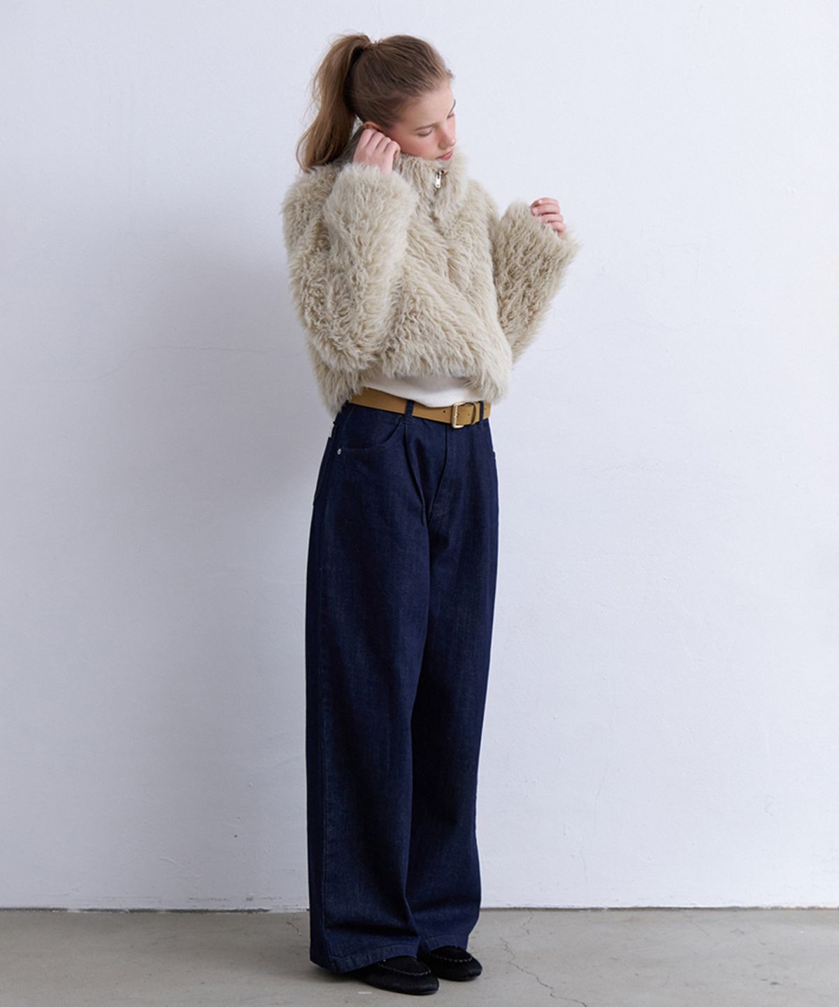 뮈르뮈르(MURMURE) 다이븐 핀턱 데님 팬츠_ Diven Pants