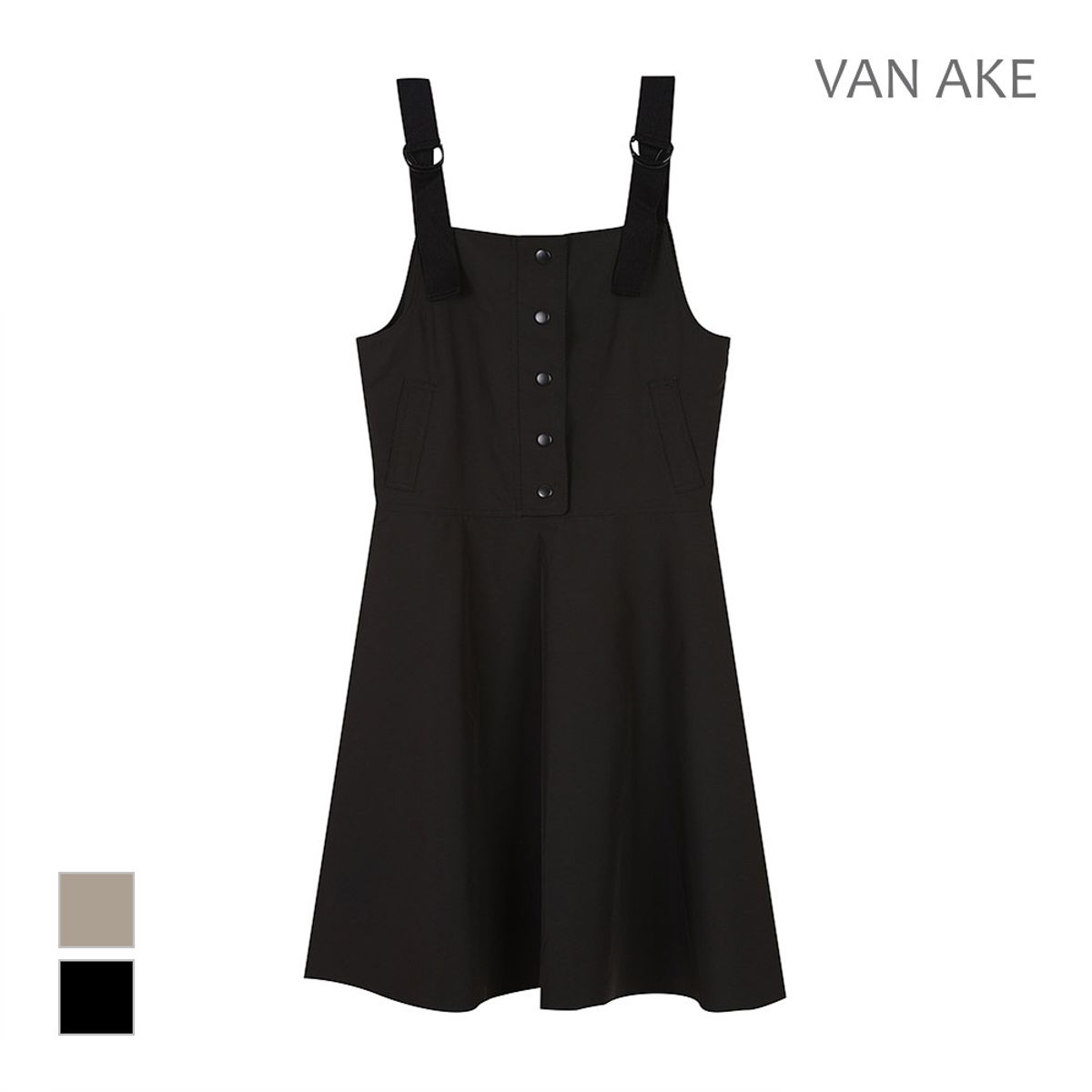반에이크(VANAKE) 배색 멜빵 원피스_VB38OPUD03Z