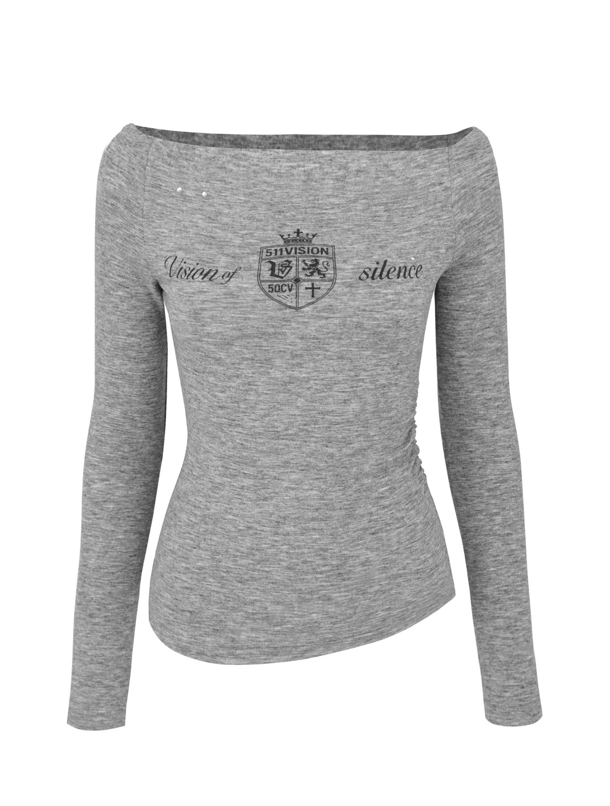 511비전(511VISION) SILENCE OFF-SHOULDER TOP , GREY