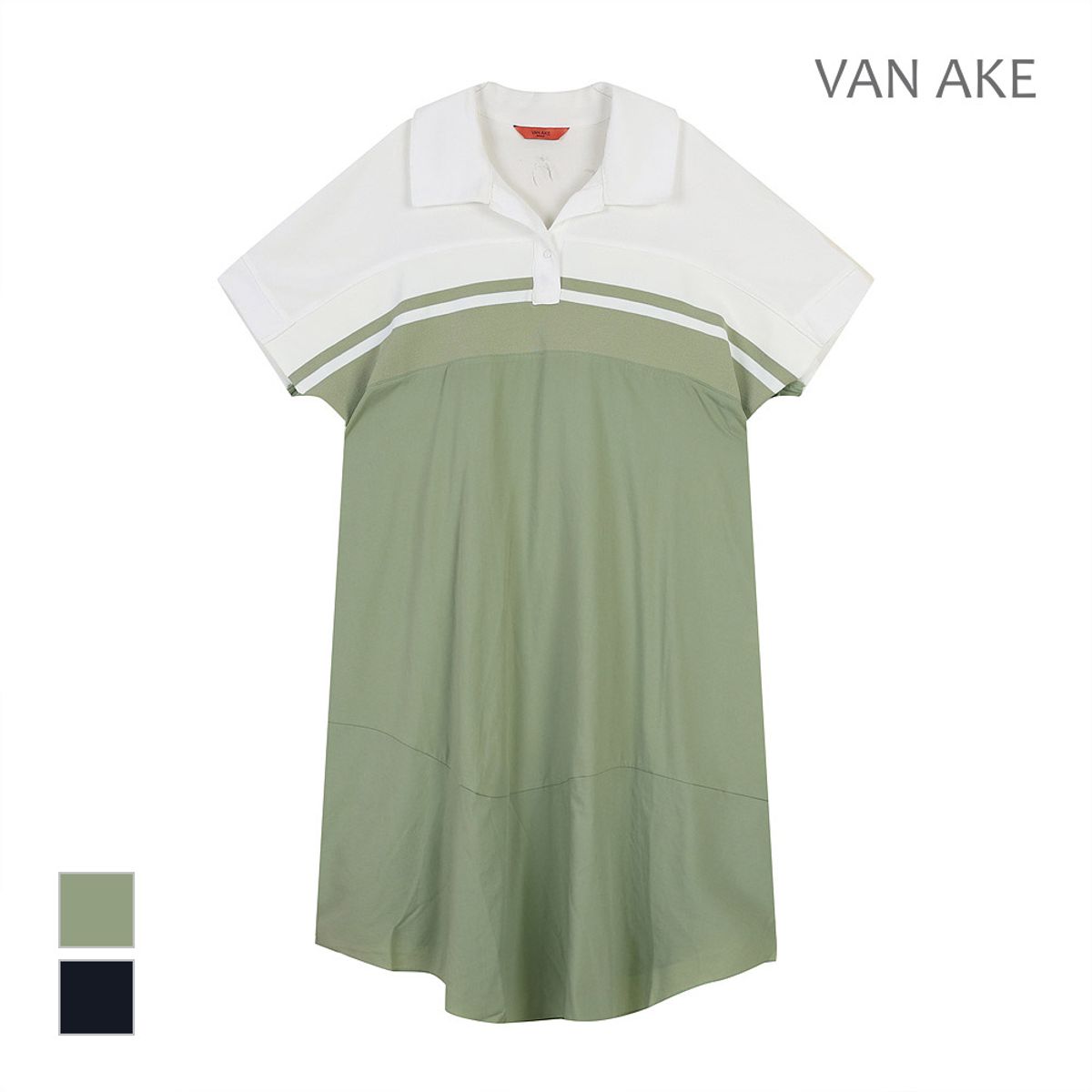 반에이크(VANAKE) 텍스쳐블록 면 원피스_VB38OPUD04A