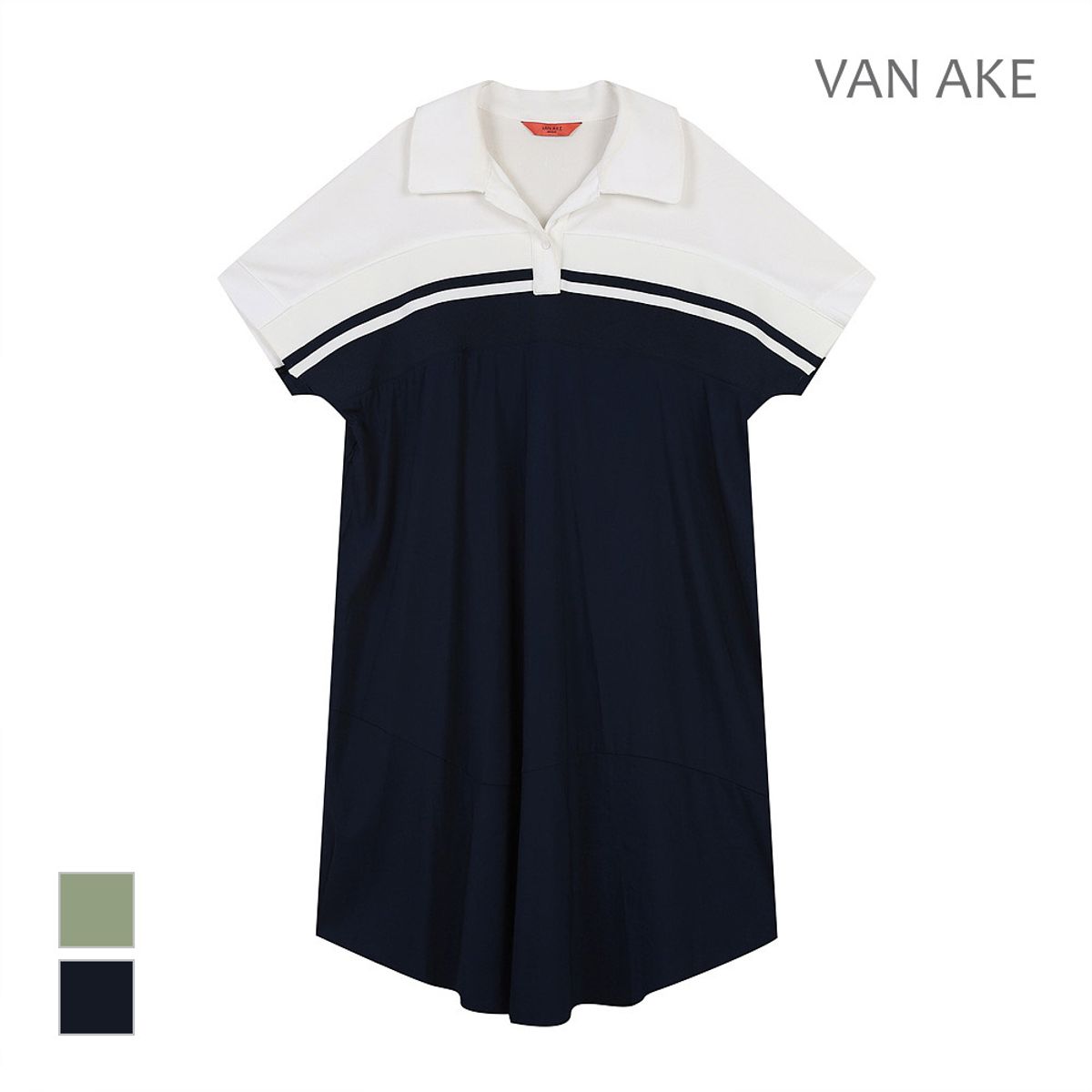 반에이크(VANAKE) 텍스쳐블록 면 원피스_VB38OPUD04A