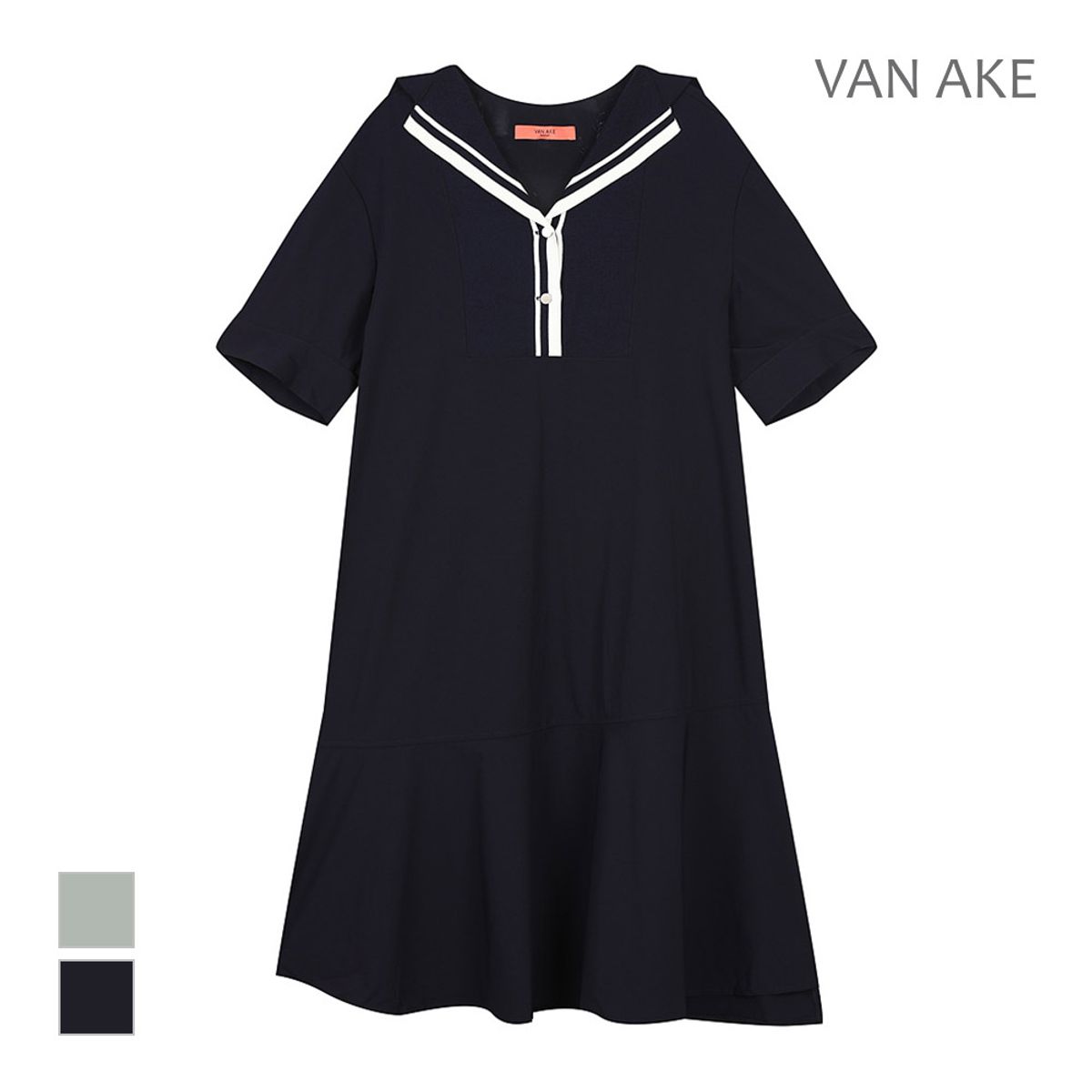 반에이크(VANAKE) 세라카라 반팔 원피스_VB38OPUD05A