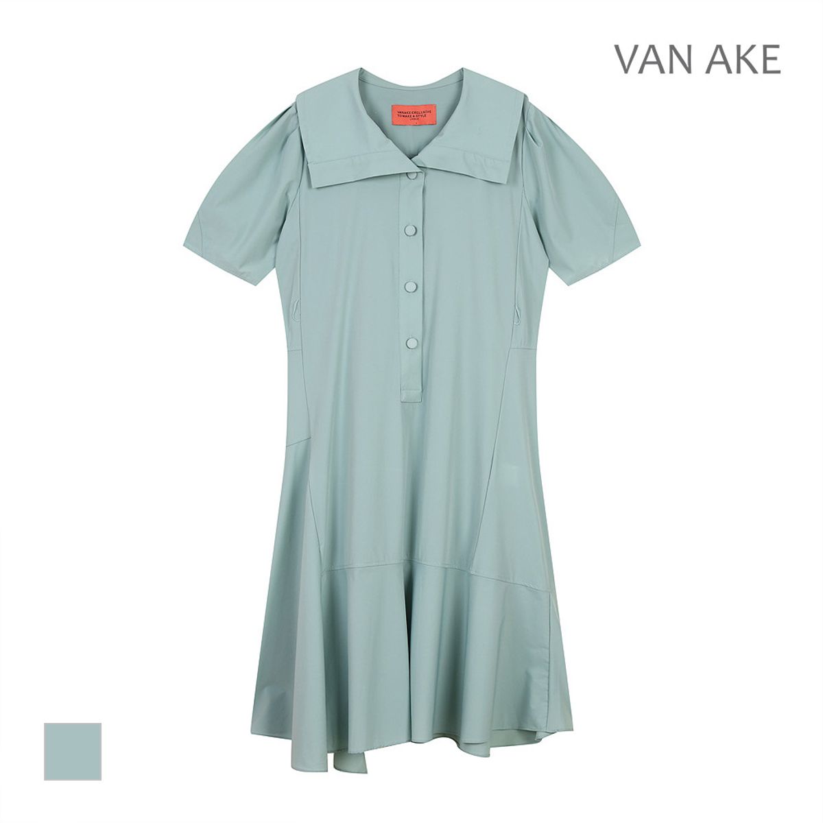 반에이크(VANAKE) 벨티드 빅카라 원피스_VB38OPUD10A