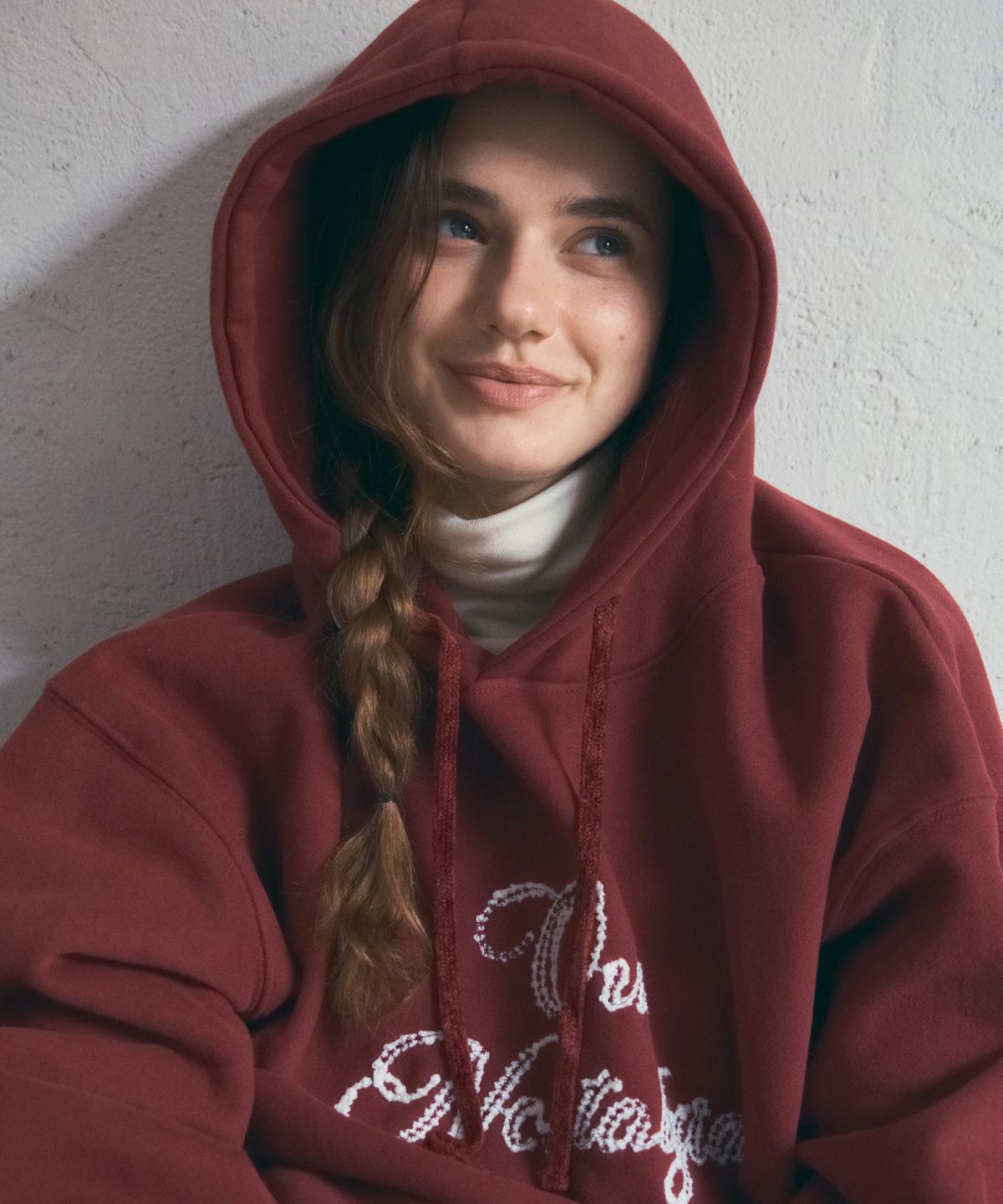 아우어노스텔지아(OURNOSTALGIA) Petal Boucle Hoodie Set-up_Tomato Brick(O25-SET01)
