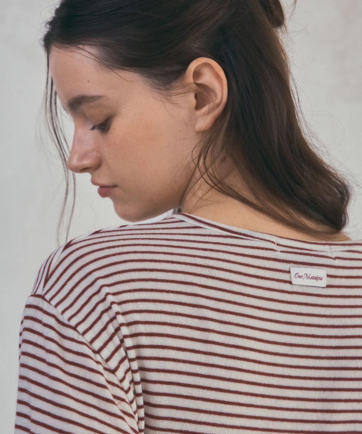 아우어노스텔지아(OURNOSTALGIA) Merino Wool Stripe T-shirt_Ivory(O25-TP24)