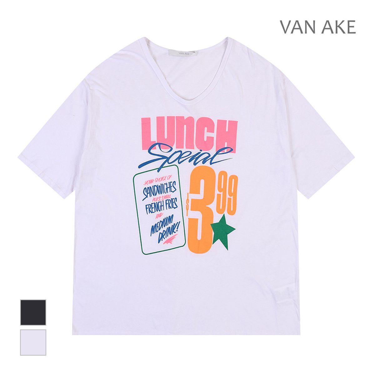 반에이크(VANAKE) 컬러레터링 반팔 티셔츠_VB39TSQ304Z