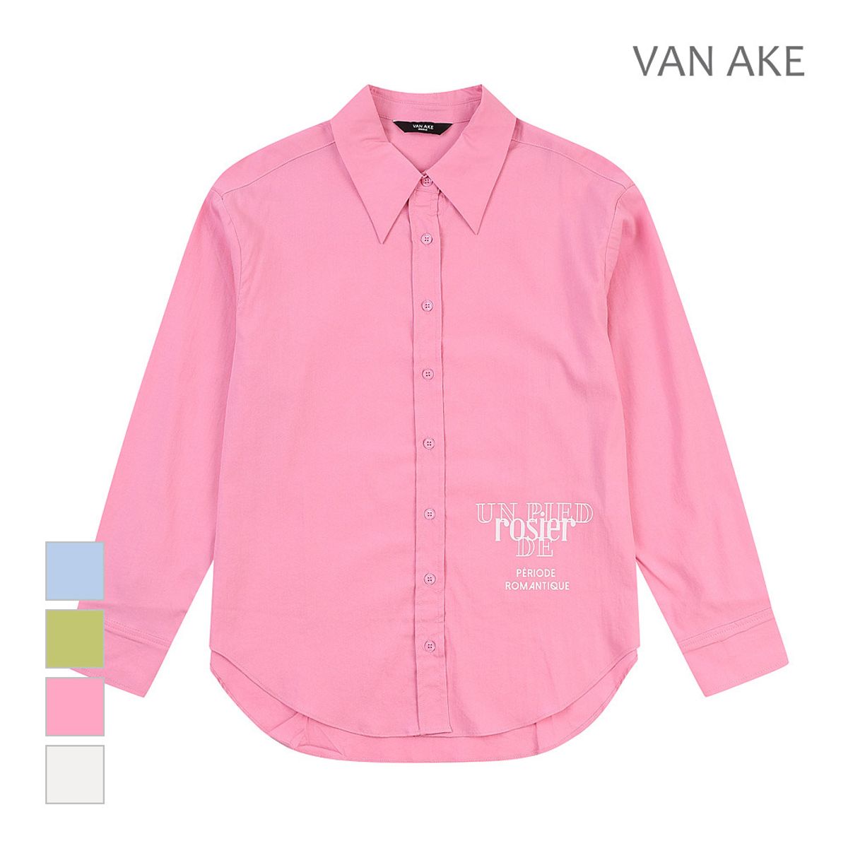 반에이크(VANAKE) 루즈핏 레터링 셔츠_VB34BLUD04Z