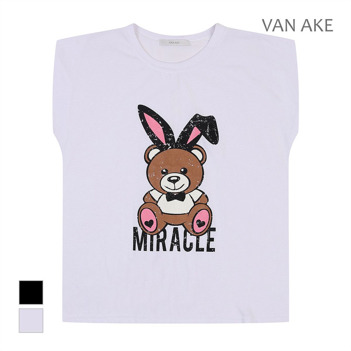 반에이크(VANAKE) 베어프린트 민소매 티셔츠_VB38TSM307Z