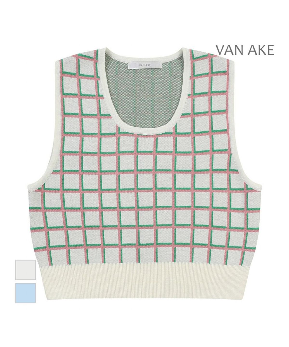 반에이크(VANAKE) 사각패턴 니트베스트_VB34KVQ304Z