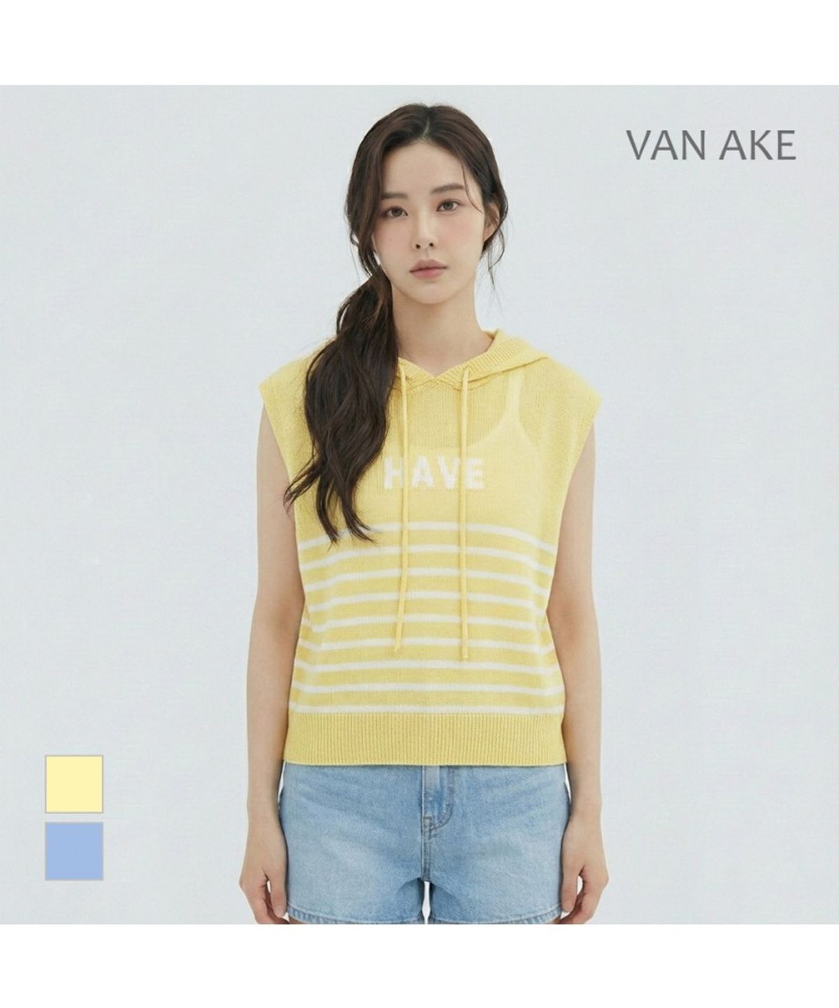반에이크(VANAKE) 후드넥 ST니트베스트_VB34KVQ402Z