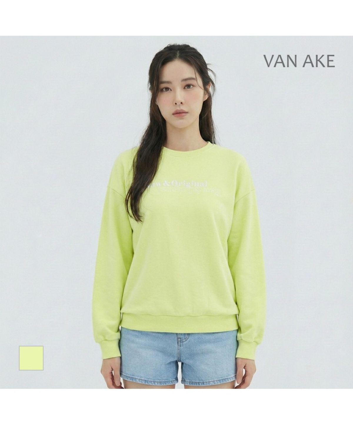 반에이크(VANAKE) 라운드넥 맨투맨 티셔츠_VB34TSM303Z