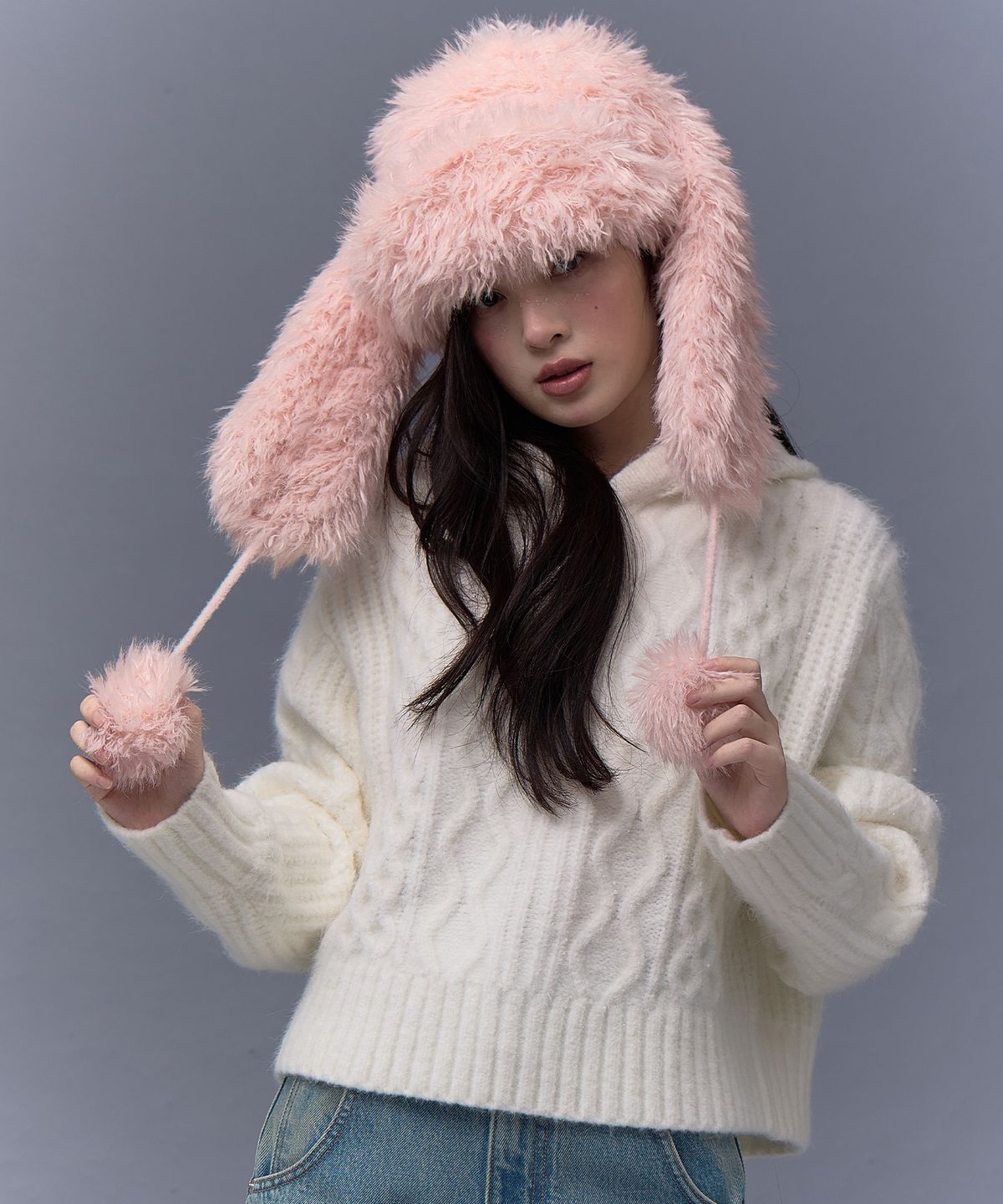 더티스(THETIS) TIS RABBIT FUR HAT_TT5W710PK