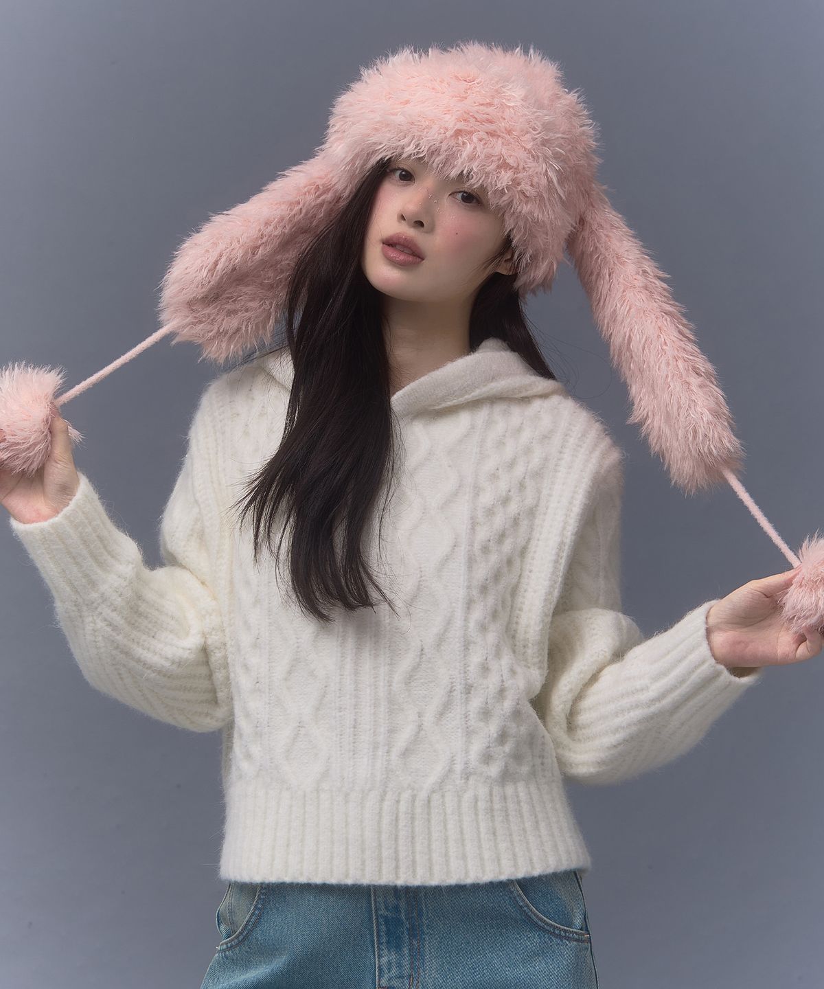 더티스(THETIS) TIS RABBIT FUR HAT_TT5W710PK