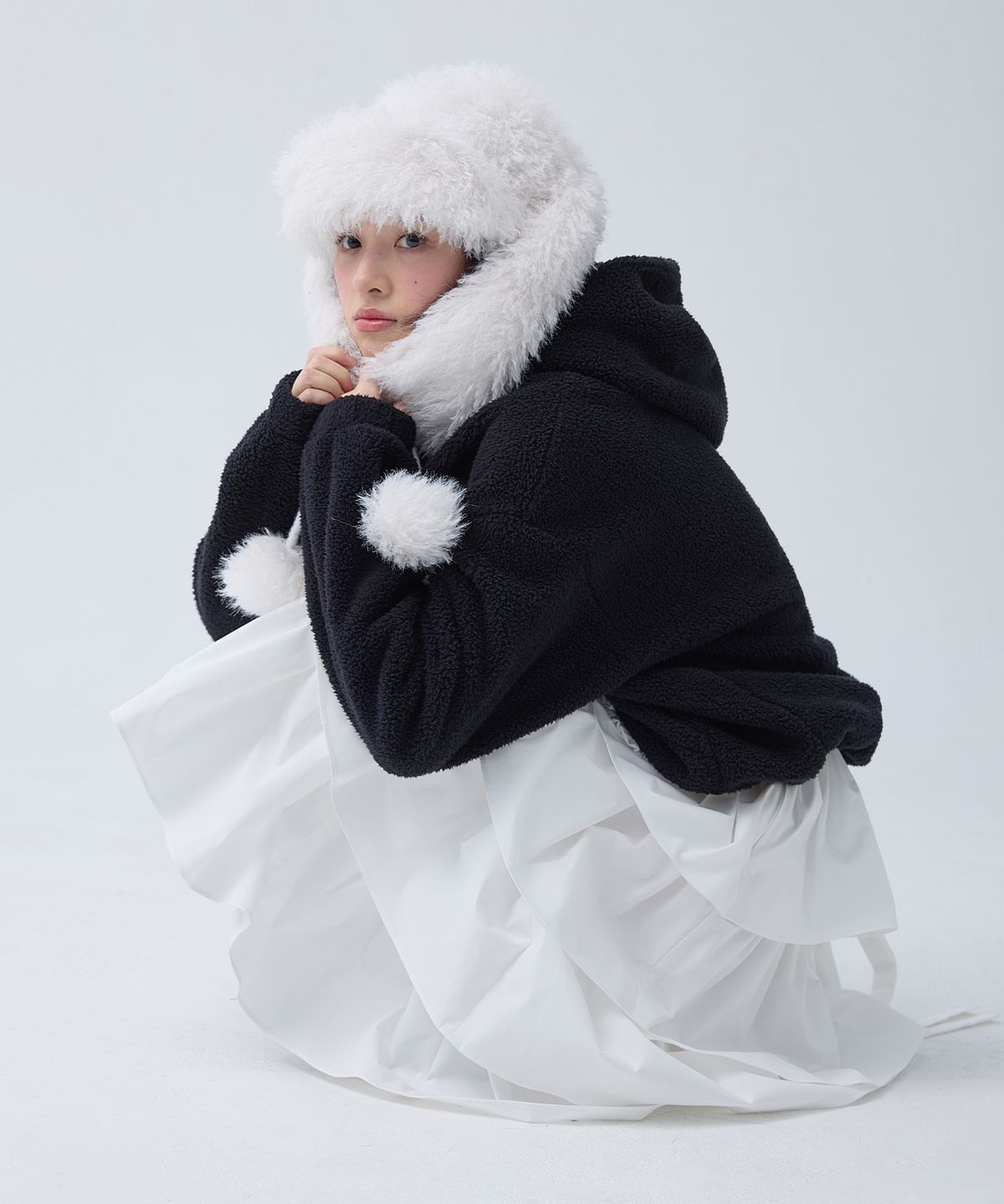 더티스(THETIS) TIS RABBIT FUR HAT_TT5W710IV