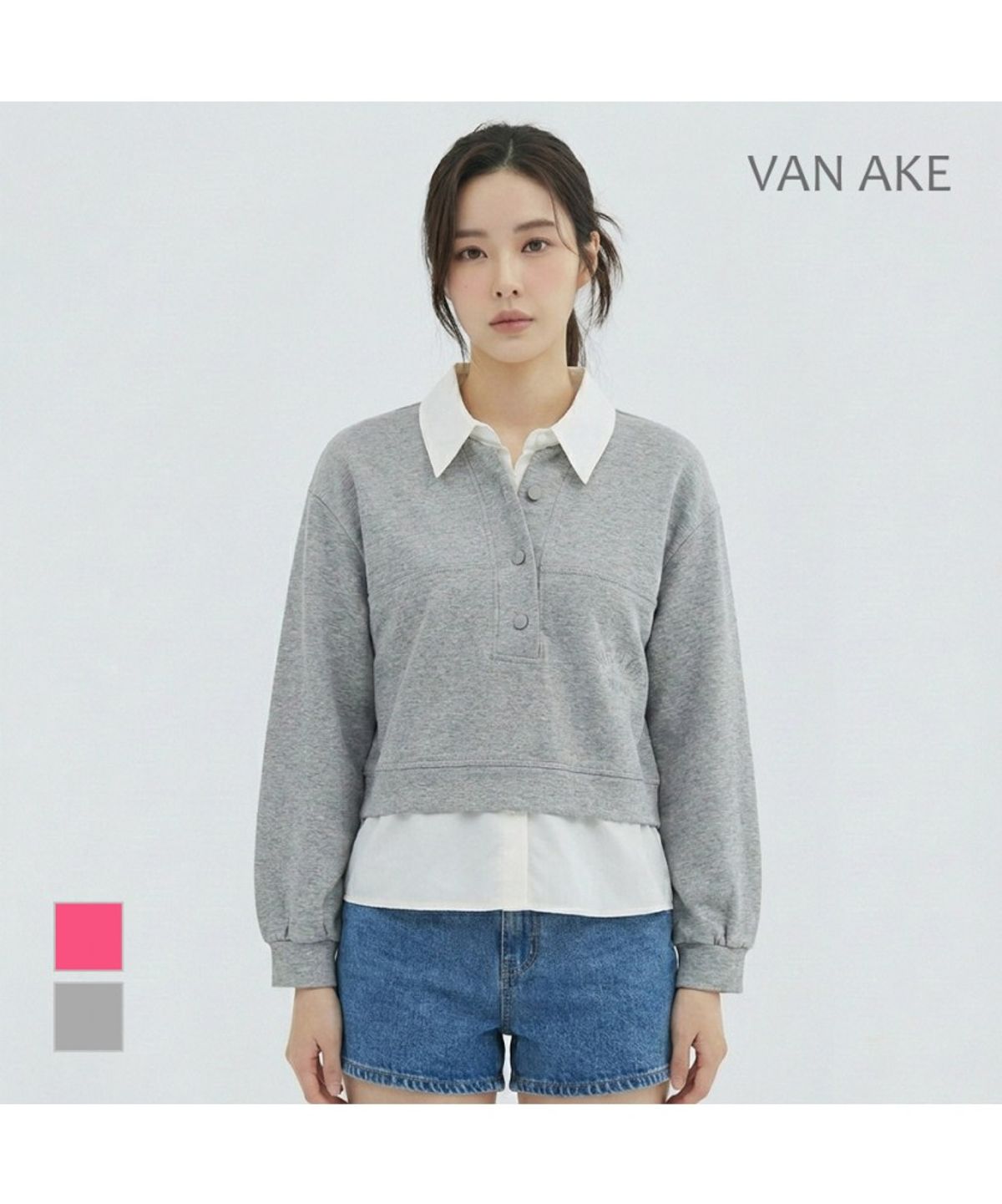반에이크(VANAKE) 레이어드 카라티셔츠_VB34TSMD01Z