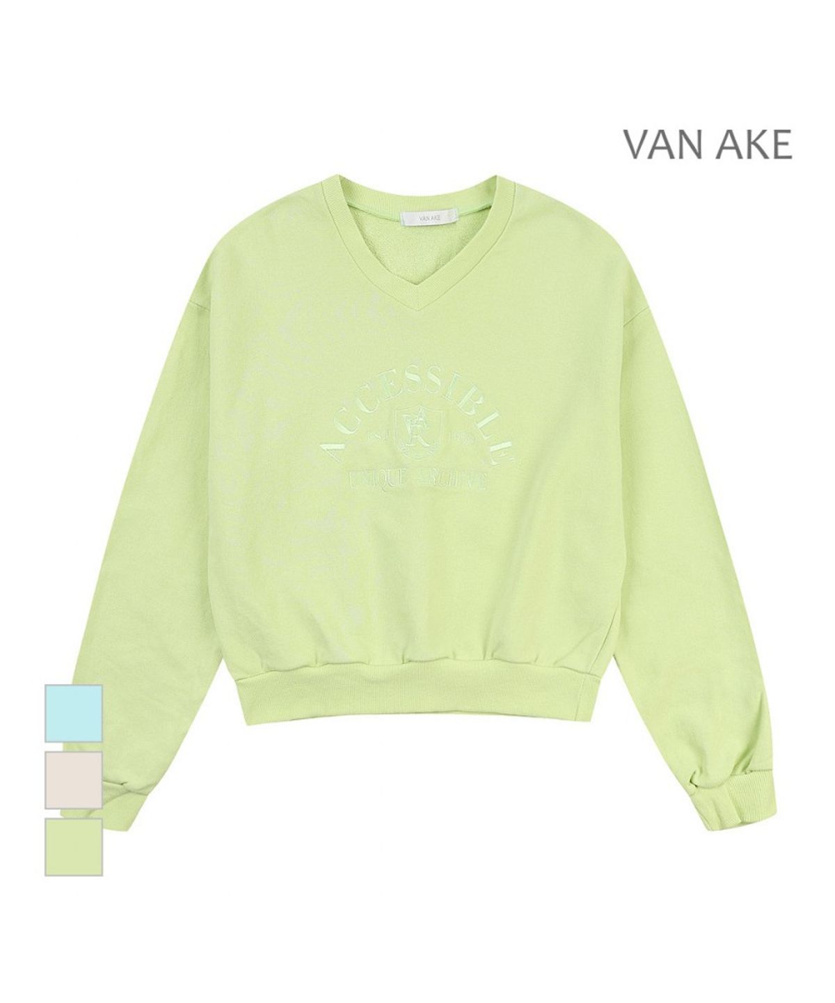 반에이크(VANAKE) 레터링 자수 티셔츠_VB34TSQ305Z