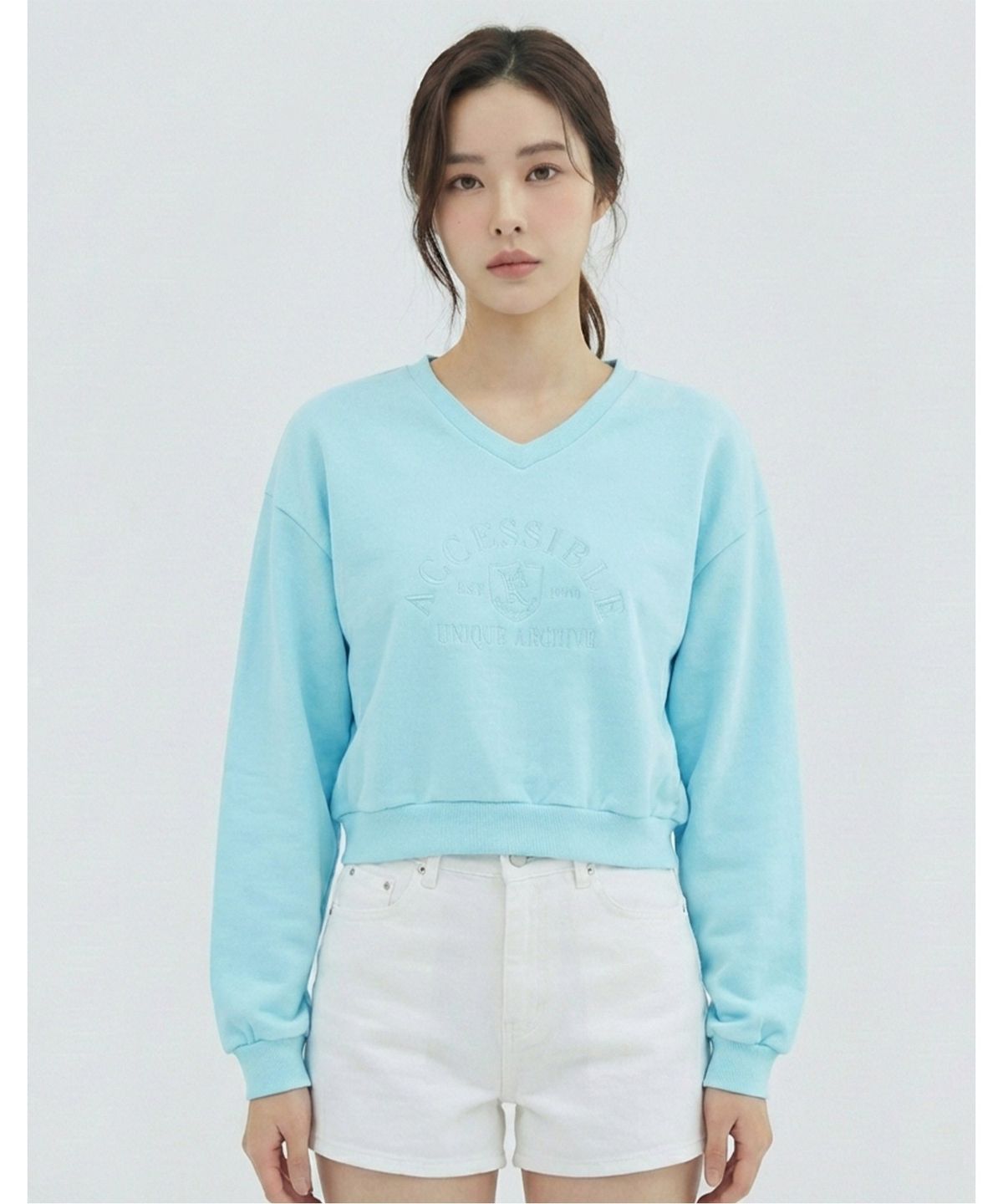 반에이크(VANAKE) 레터링 자수 티셔츠_VB34TSQ305Z