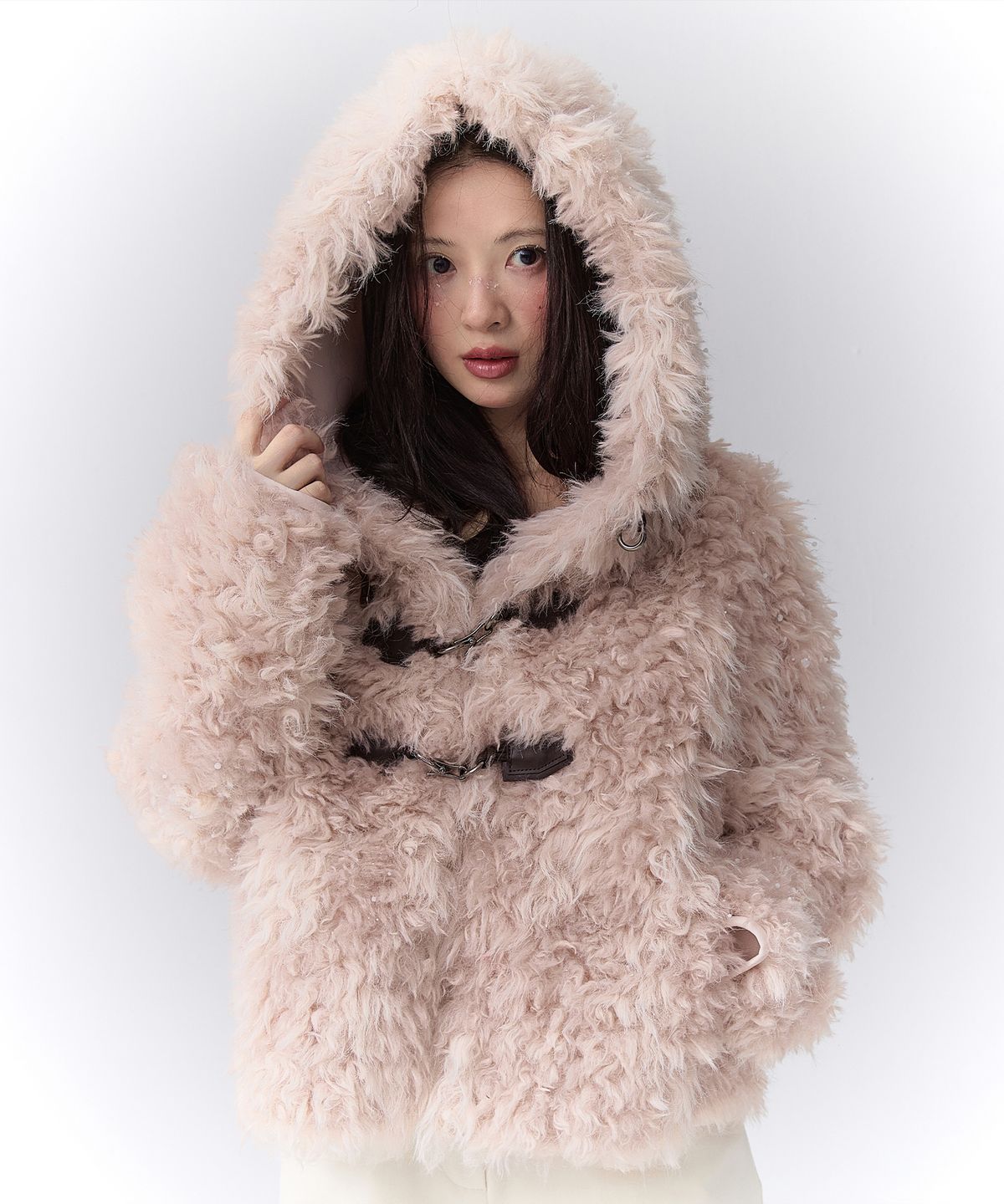 더티스(THETIS) TEDDY HOOD FUR JACKET_TT5W006PK
