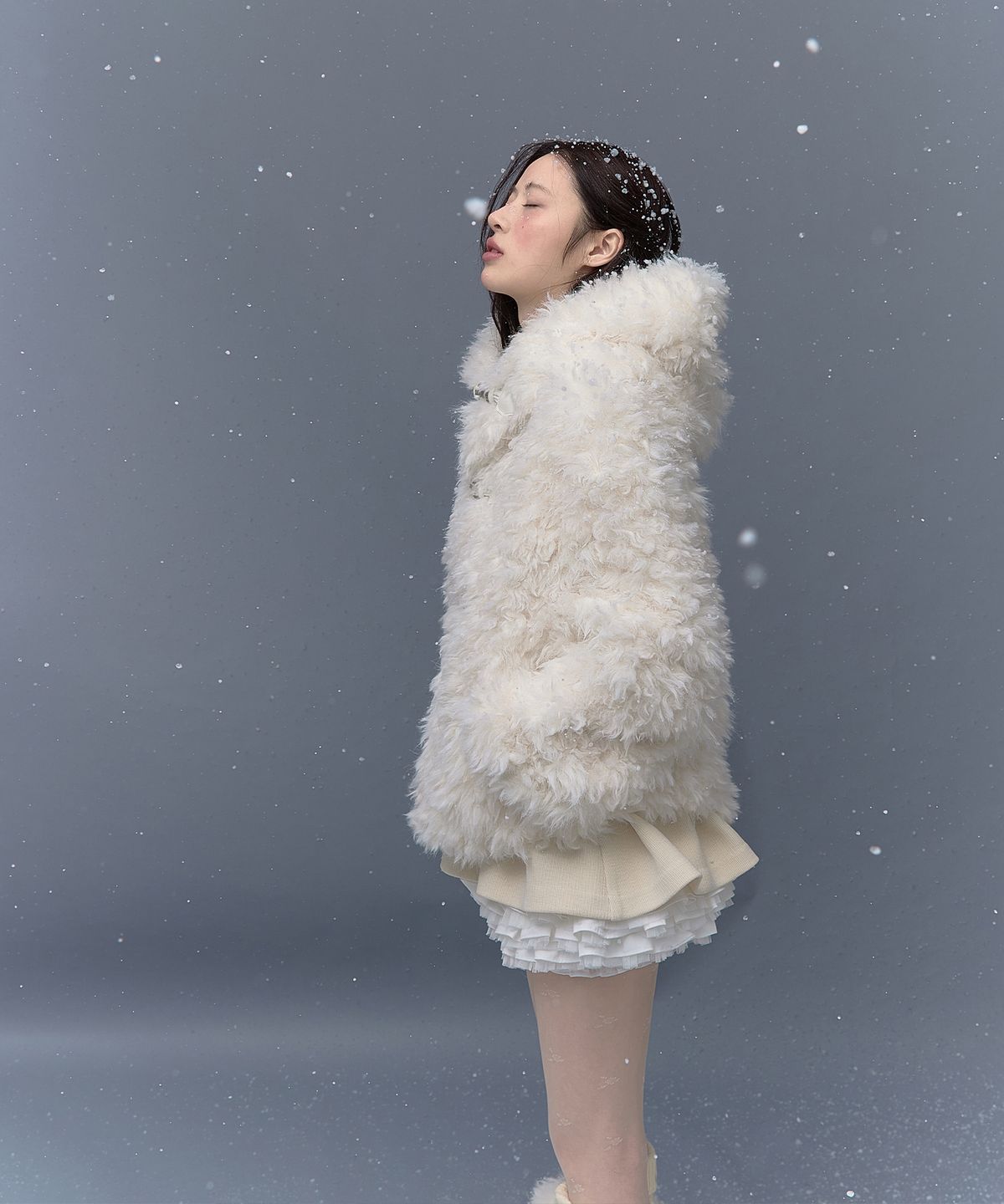 더티스(THETIS) TEDDY HOOD FUR JACKET_TT5W006IV
