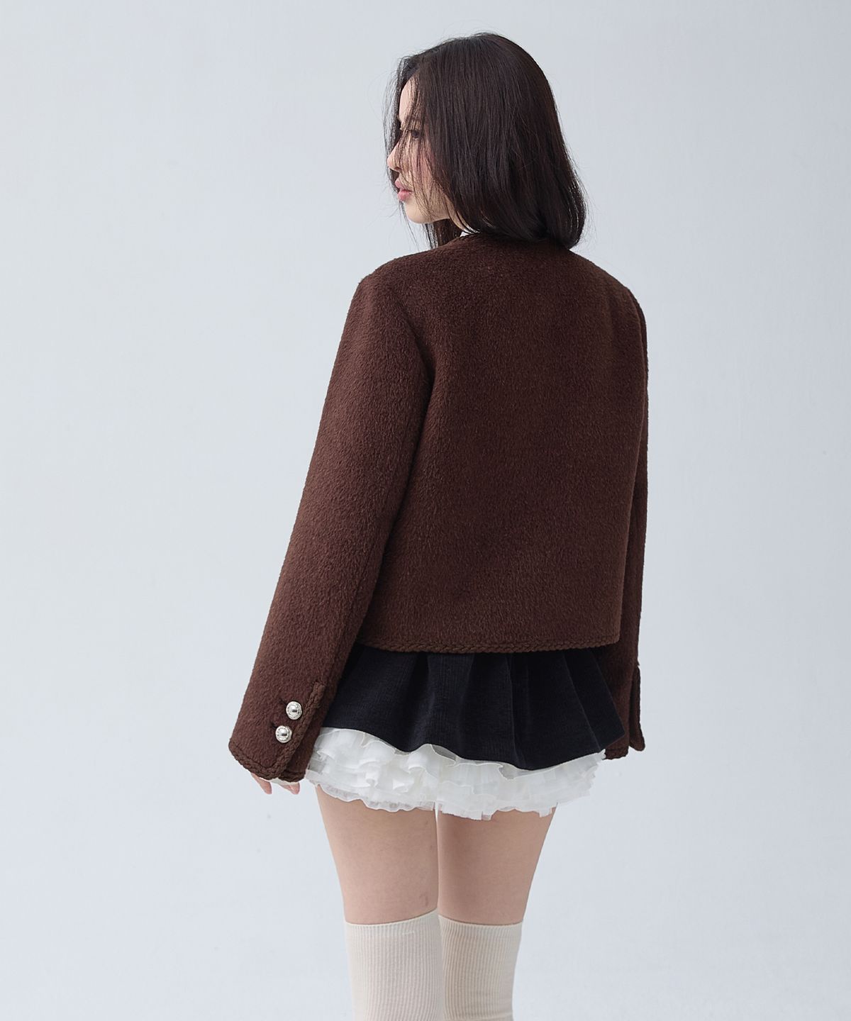 더티스(THETIS) [ITALY BUTTON]ALPACA BINDING TWEED JACKET_TT5W004BR