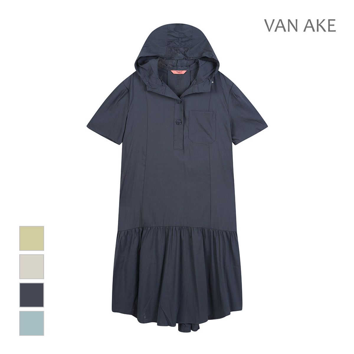 반에이크(VANAKE) 후드넥 반팔 원피스_VB35OPMD04Z
