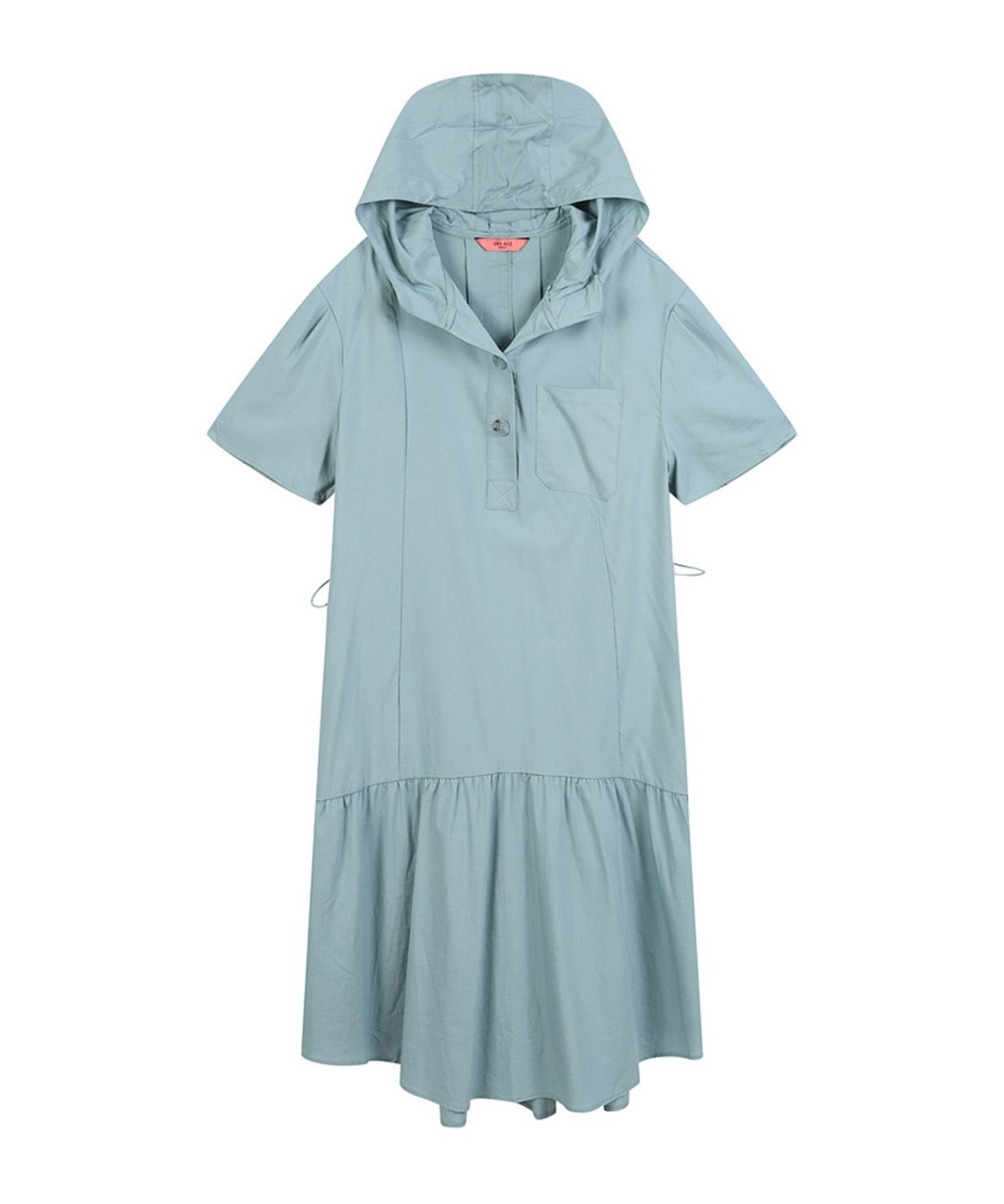 반에이크(VANAKE) 후드넥 반팔 원피스_VB35OPMD04Z