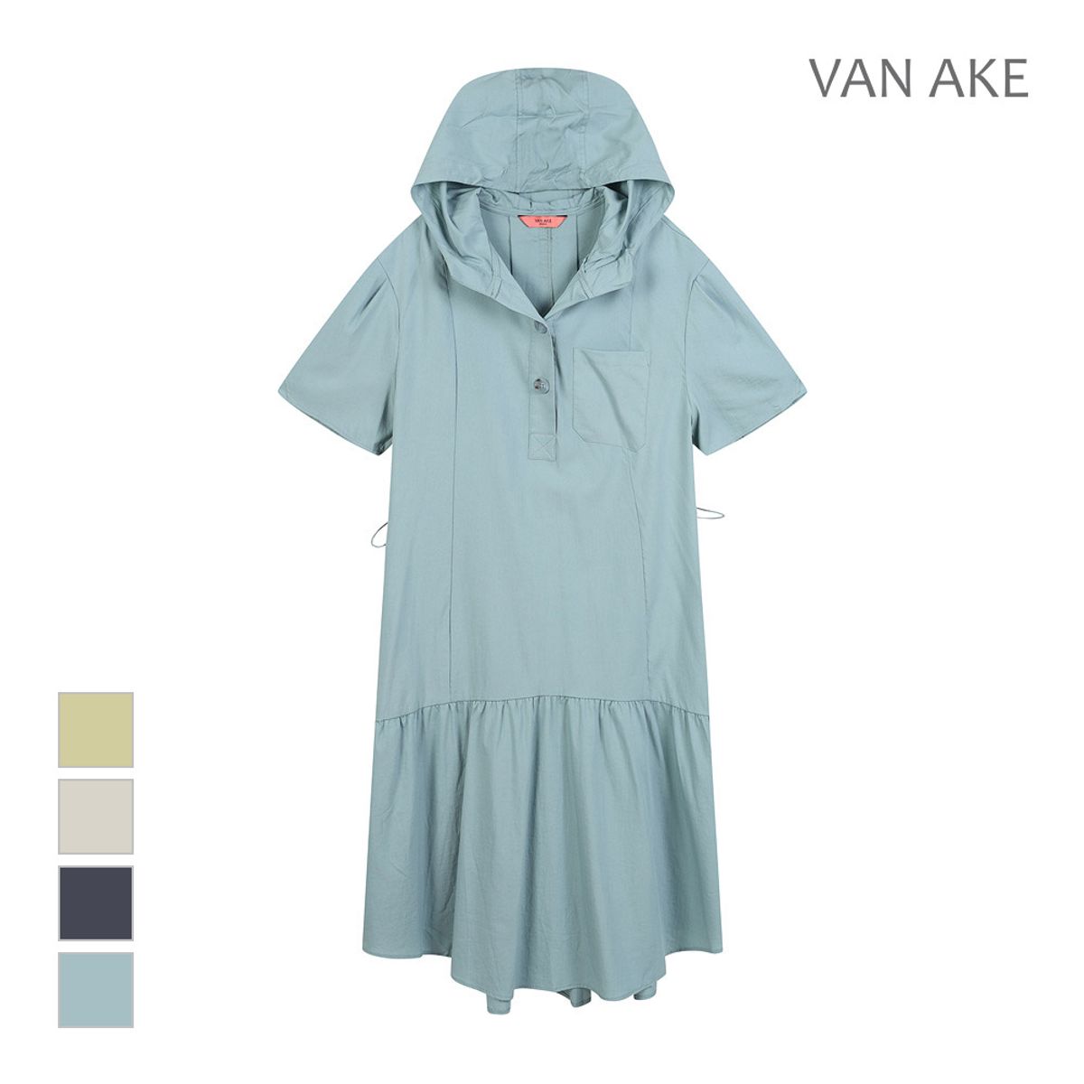 반에이크(VANAKE) 후드넥 반팔 원피스_VB35OPMD04Z
