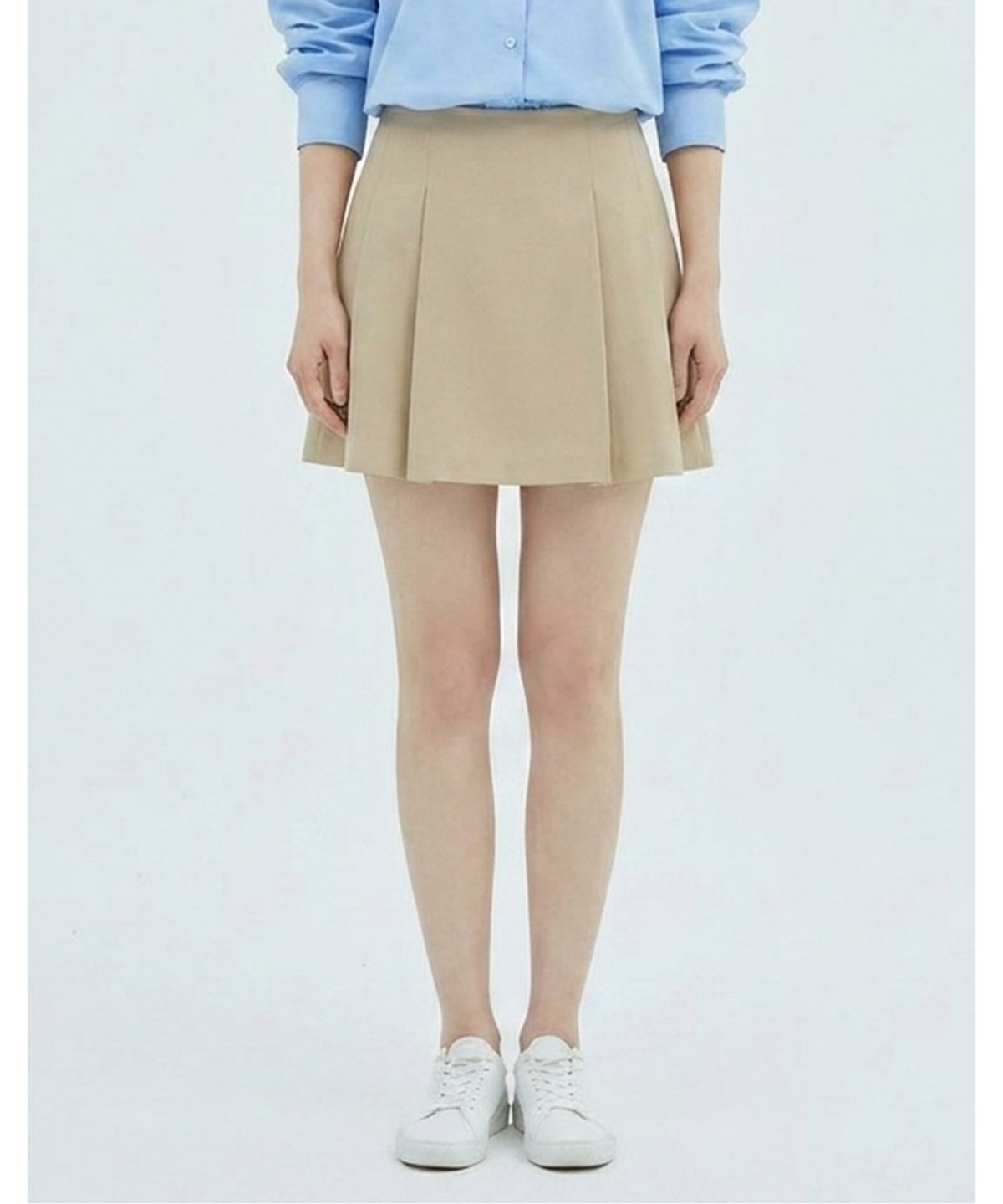 반에이크(VANAKE) 이중핀턱 미니스커트_VB35SKQ302Z