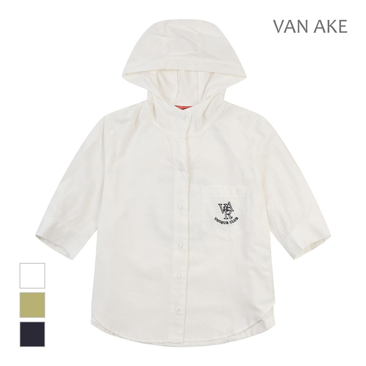 반에이크(VANAKE) 후드넥 반팔점퍼_VB36JPUD03Z