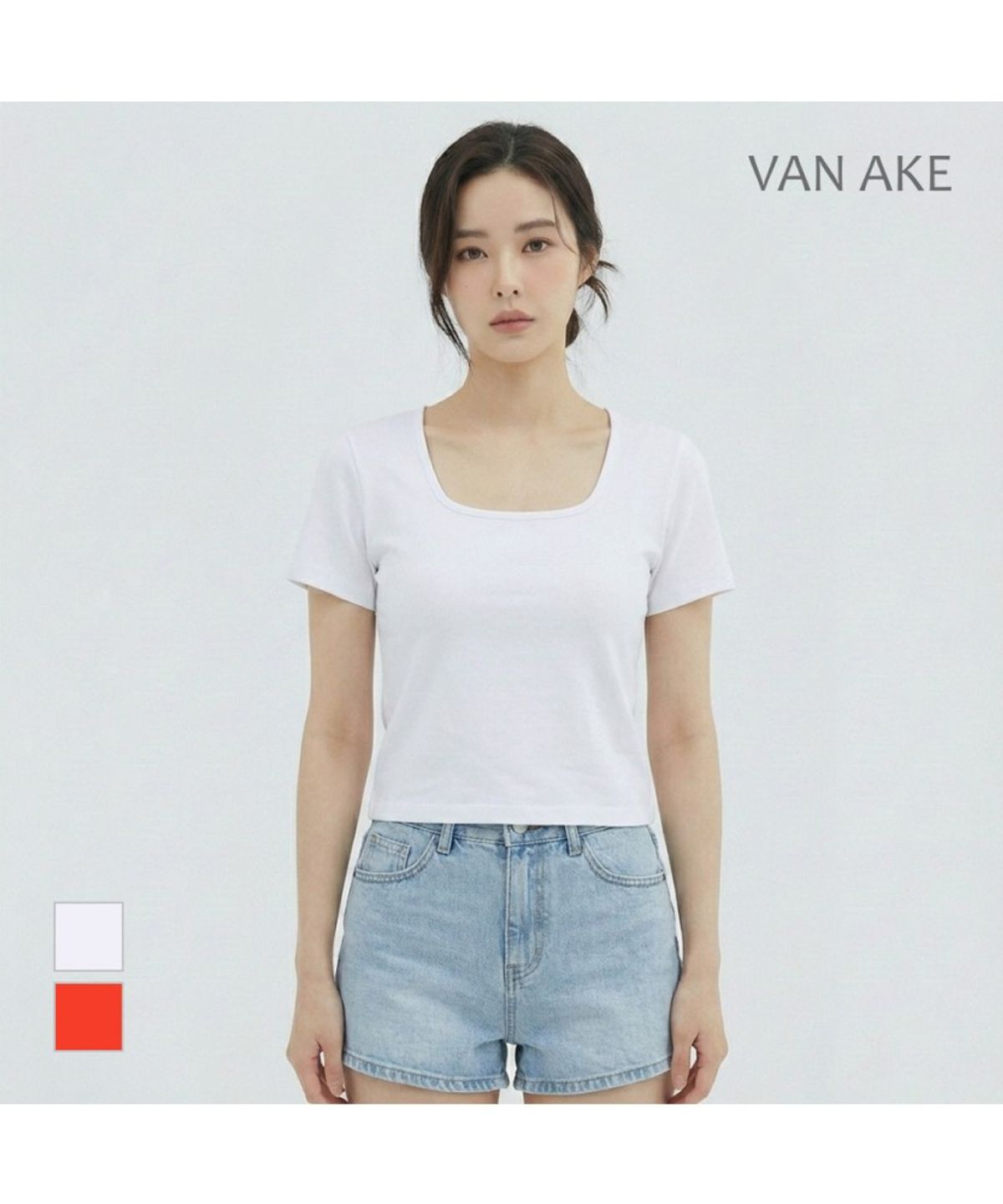 반에이크(VANAKE) 스퀘어넥 반팔티셔츠_VB36TSM319Z