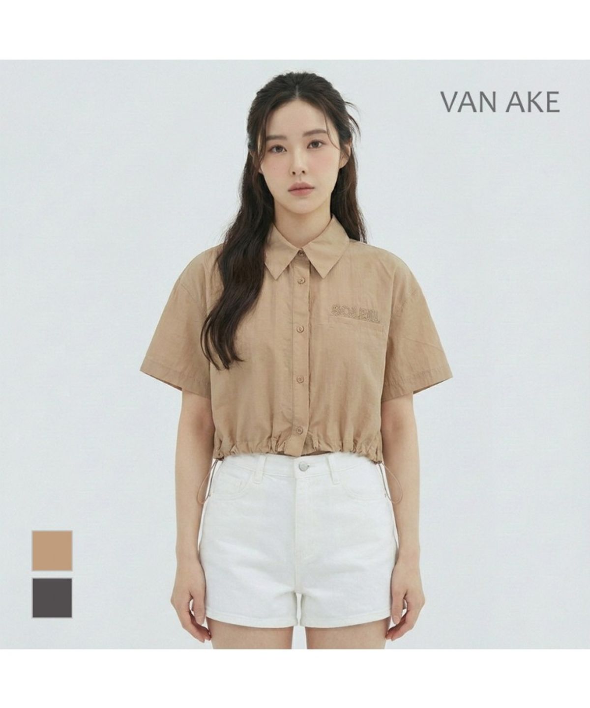 반에이크(VANAKE) 밑단스트링 셔츠_VB37BLMD03Z