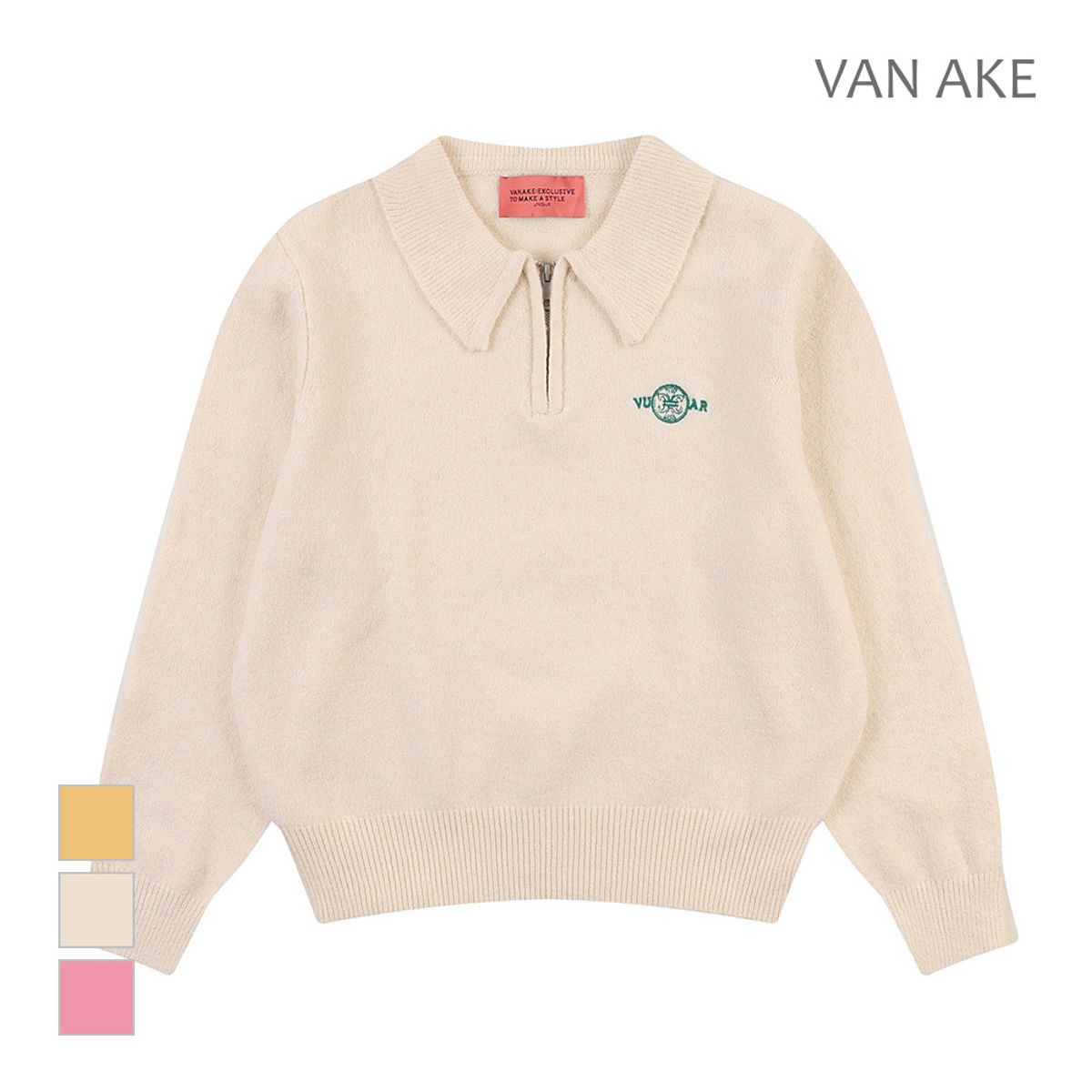 반에이크(VANAKE) 카라넥 반집업 니트_VB3ZKTUV01Z