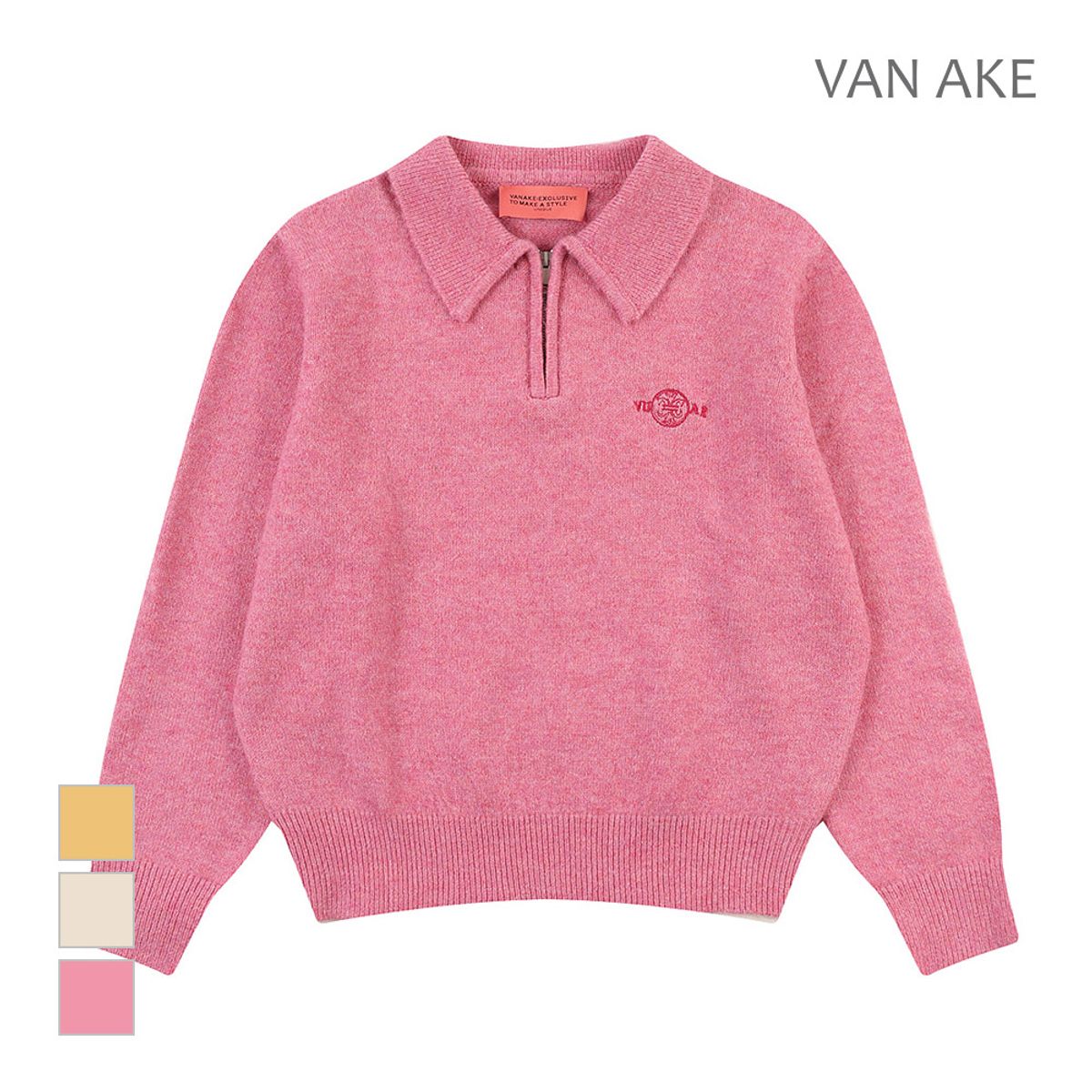 반에이크(VANAKE) 카라넥 반집업 니트_VB3ZKTUV01Z