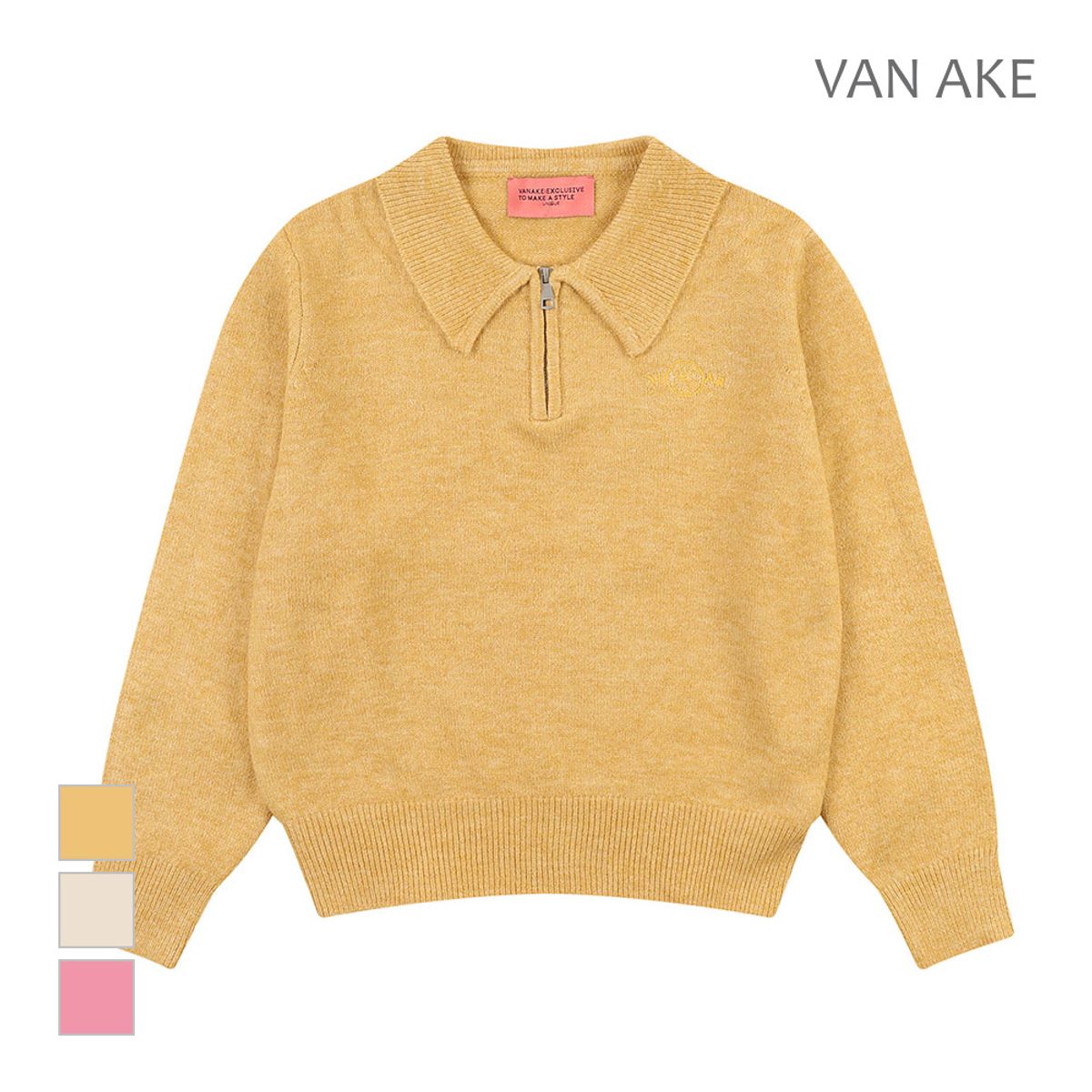 반에이크(VANAKE) 카라넥 반집업 니트_VB3ZKTUV01Z