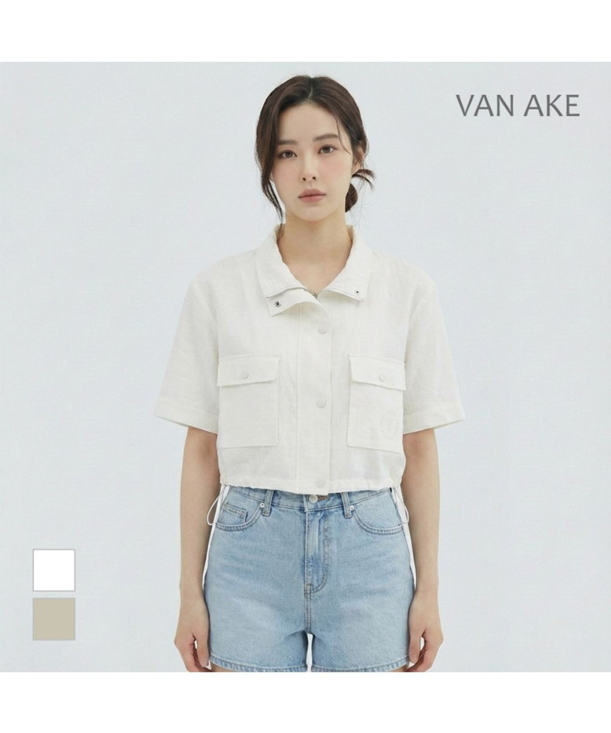 반에이크(VANAKE) 린넨 더블포켓 자켓_VB37JKMD02Z