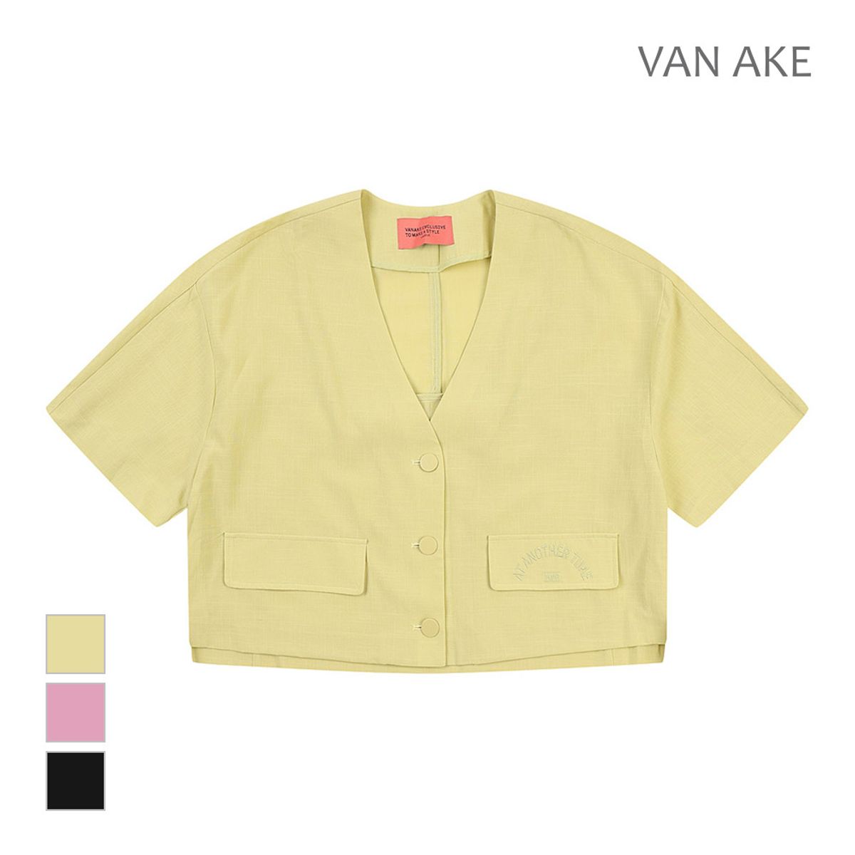 반에이크(VANAKE) 루즈핏 브이넥 반팔점퍼_VB37JKUD05Z