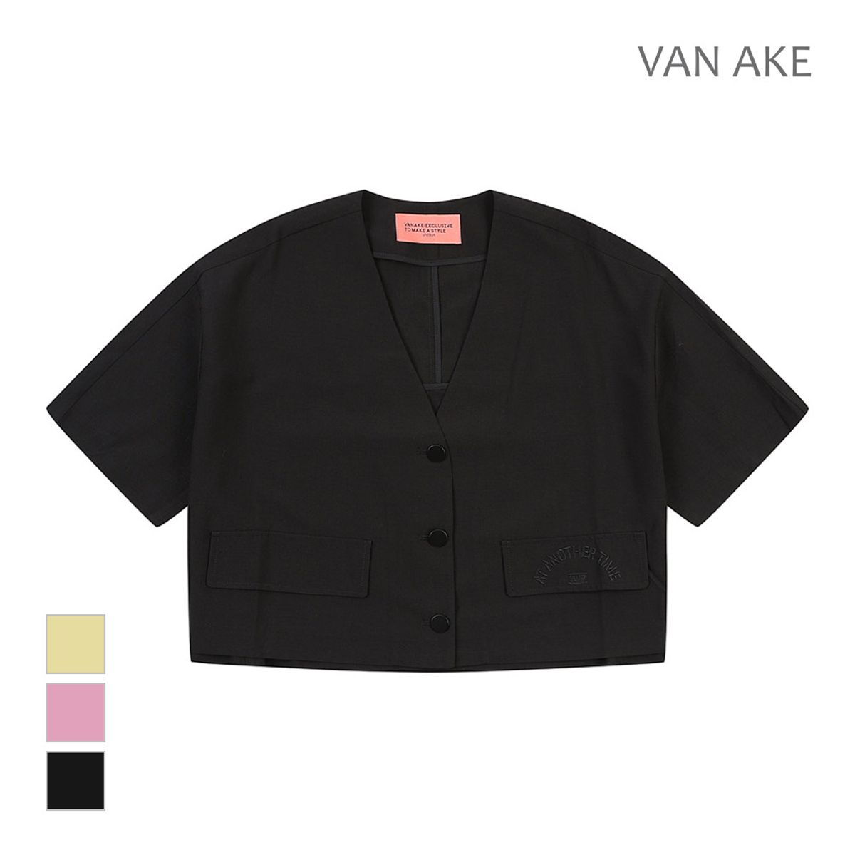 반에이크(VANAKE) 루즈핏 브이넥 반팔점퍼_VB37JKUD05Z