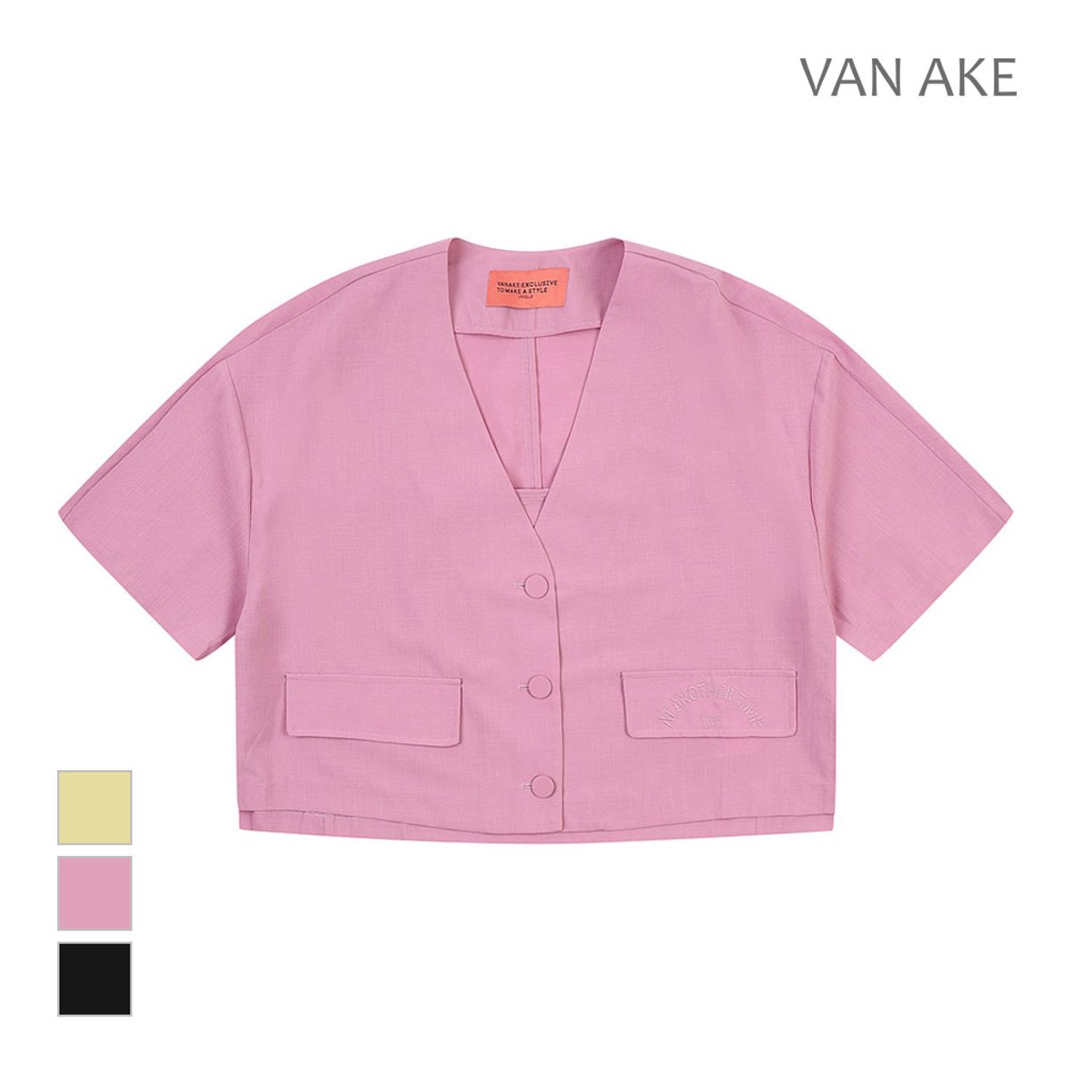 반에이크(VANAKE) 루즈핏 브이넥 반팔점퍼_VB37JKUD05Z
