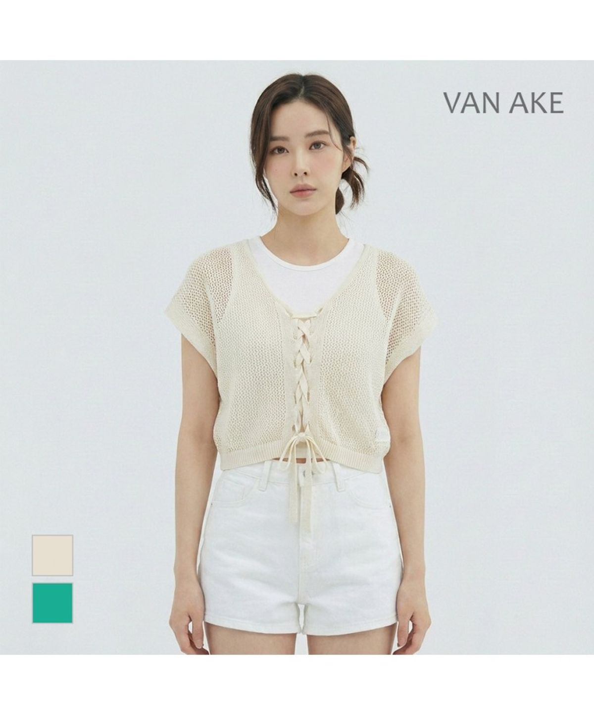 반에이크(VANAKE) 그물 리본베스트_VB37KVQ302Z