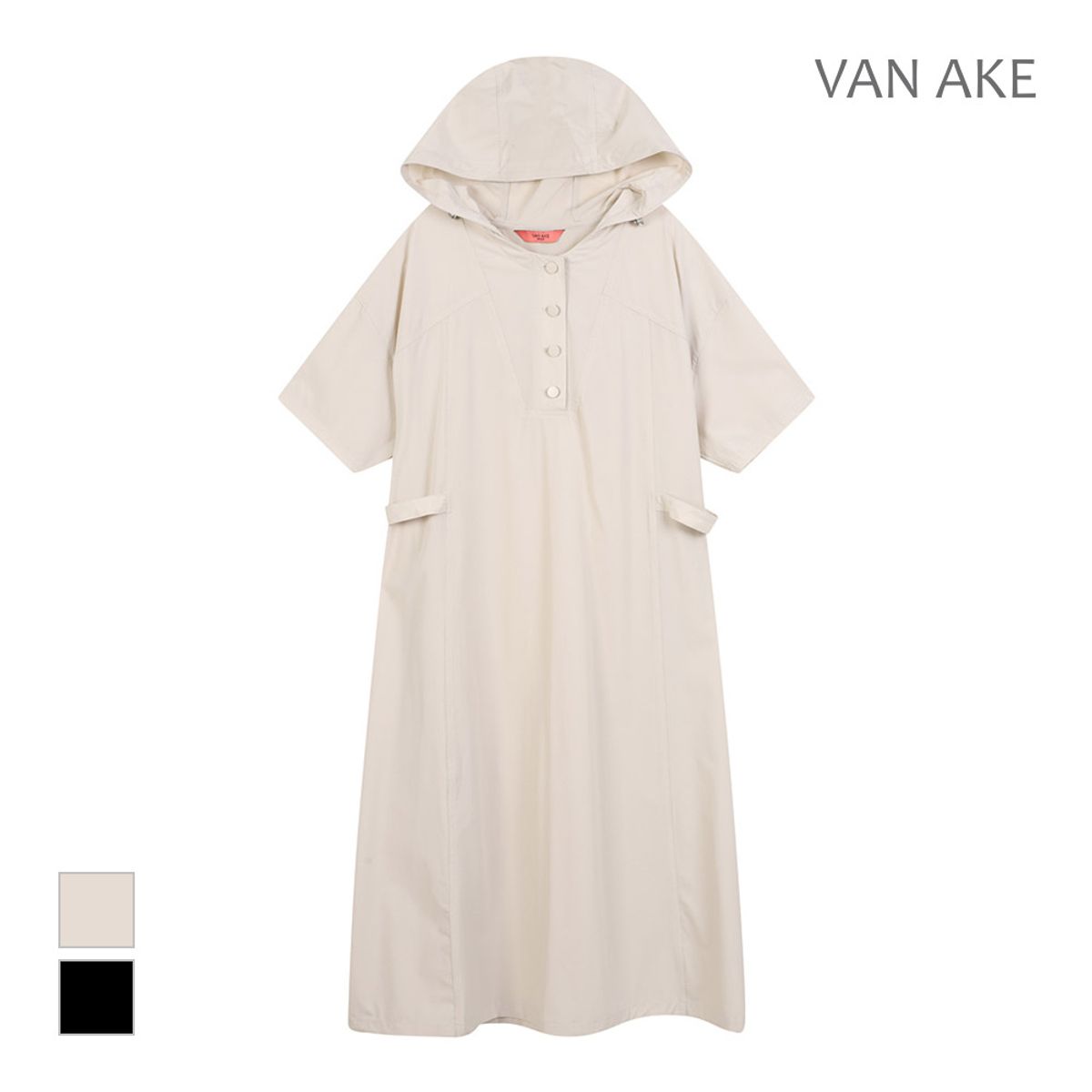 반에이크(VANAKE) 후드넥 버튼원피스_VB37OPUD03Z