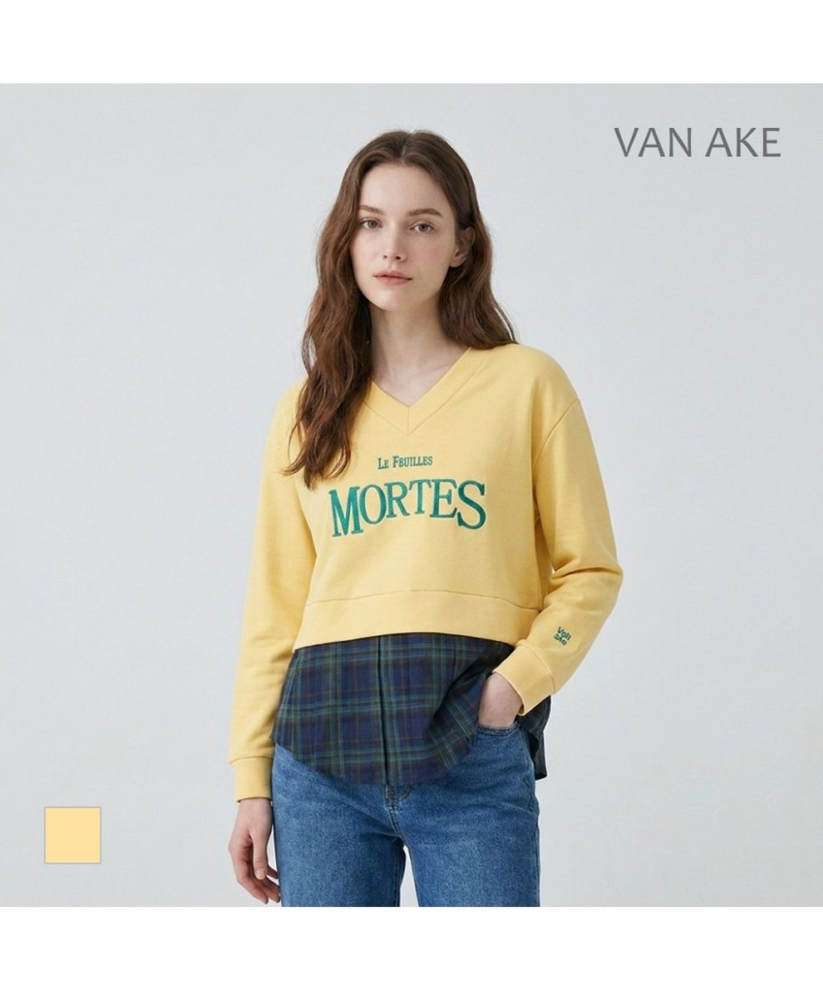 반에이크(VANAKE) 밑단레이어드 티셔츠_VB2XTSUD02Z