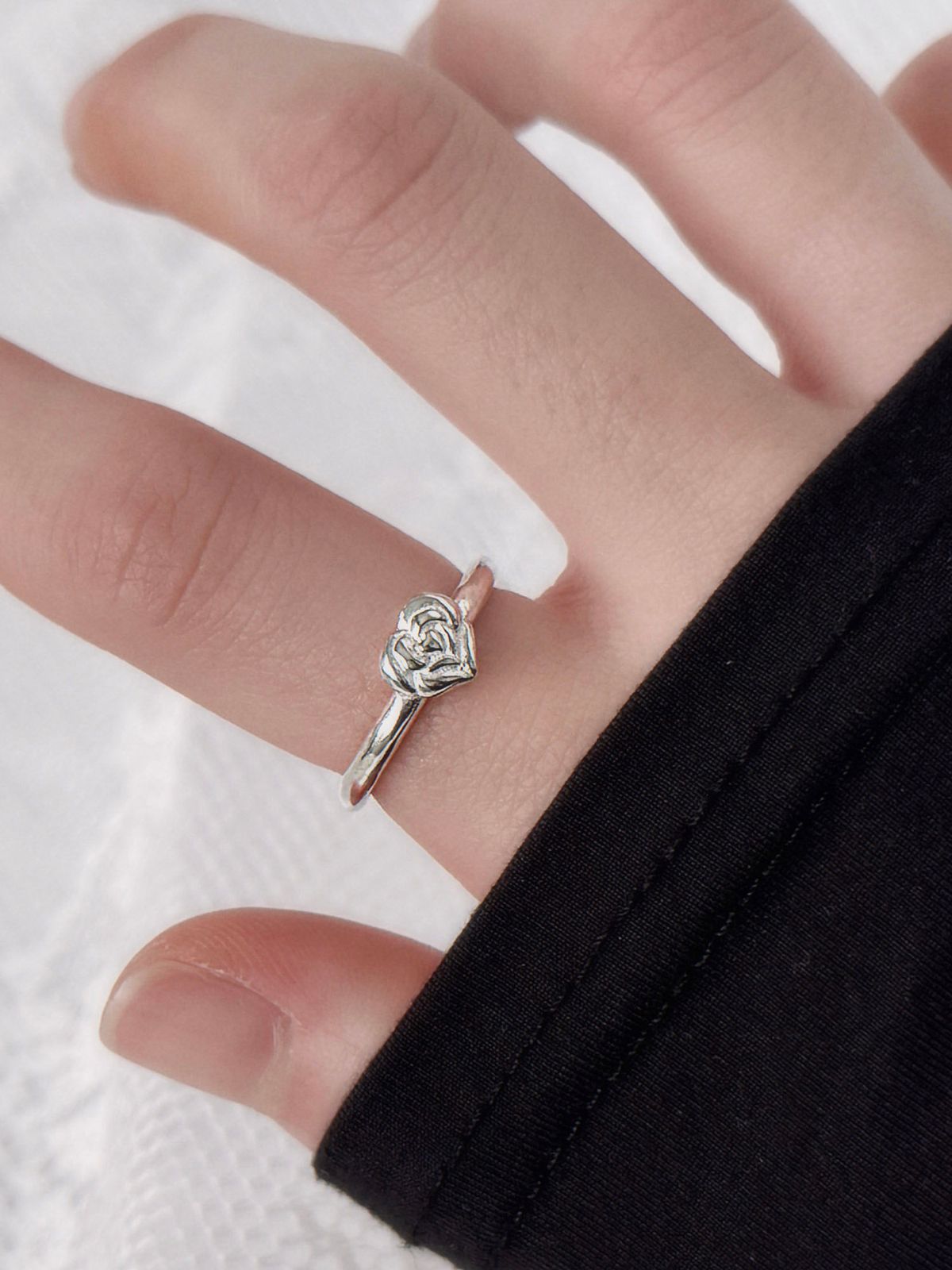 러브트릭스(LOVETRIX) silver925 heart rose ring