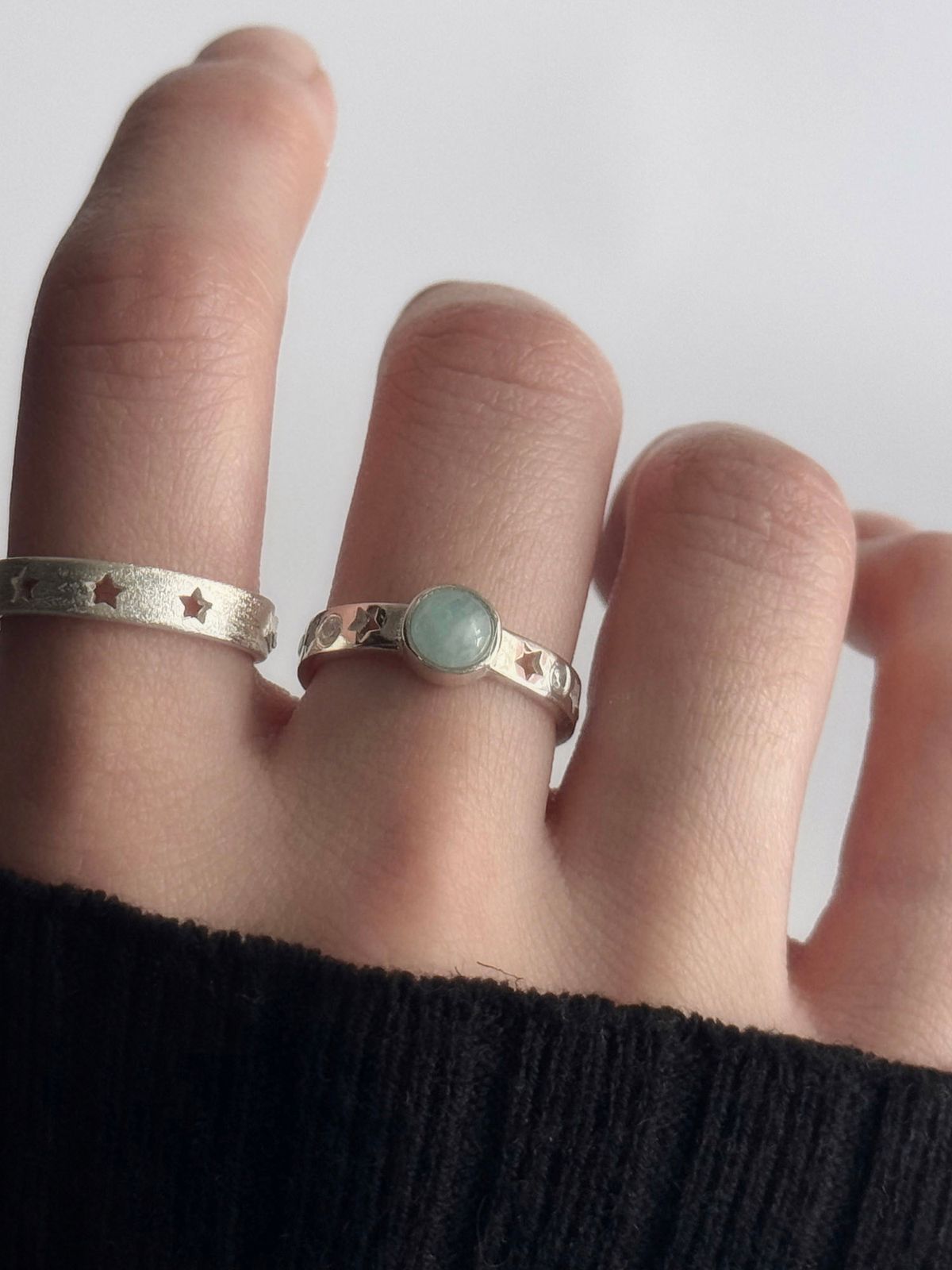 러브트릭스(LOVETRIX) silver925 star stone band ring